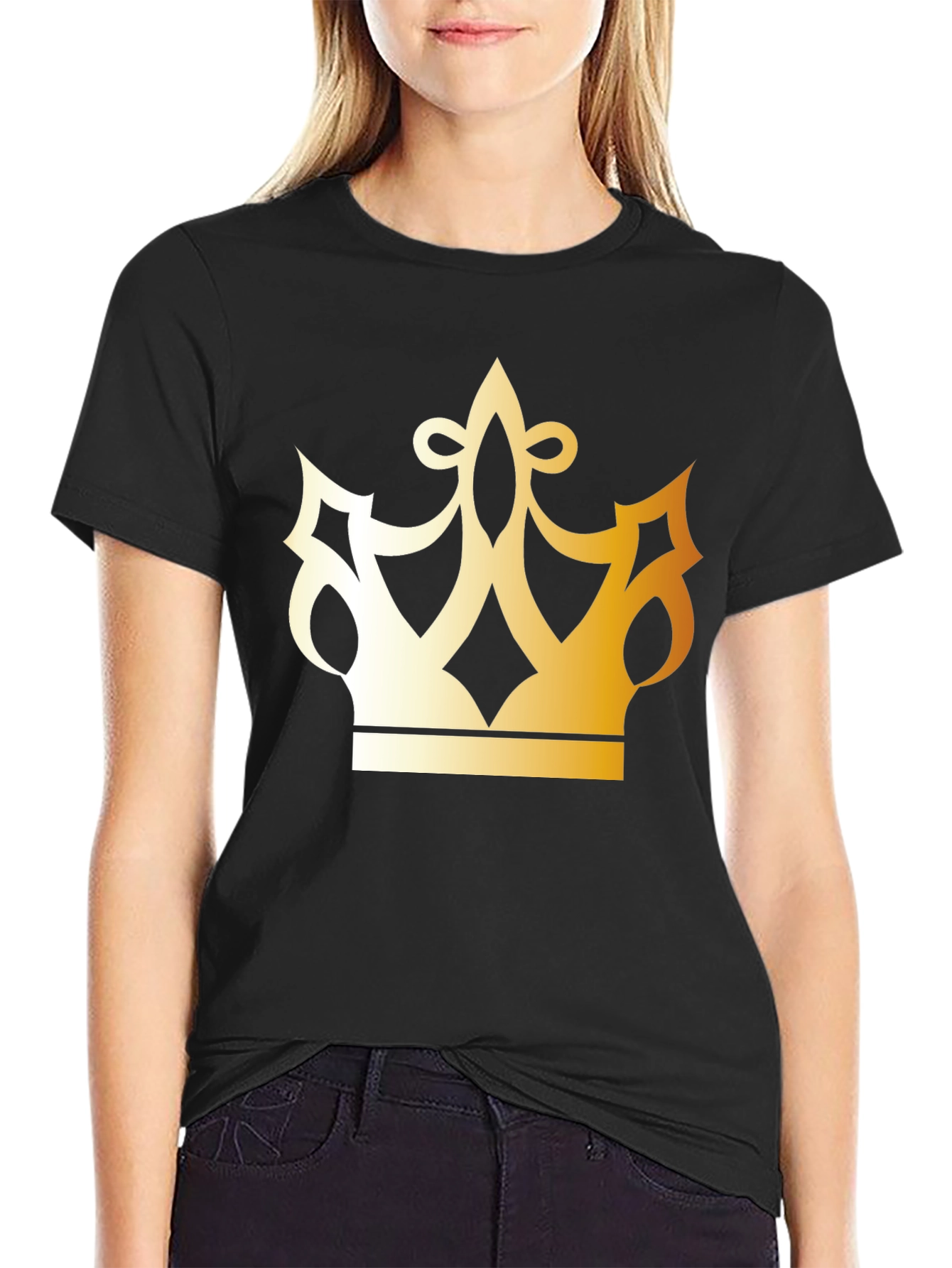 Golden Crown Graphic Black T-Shirt