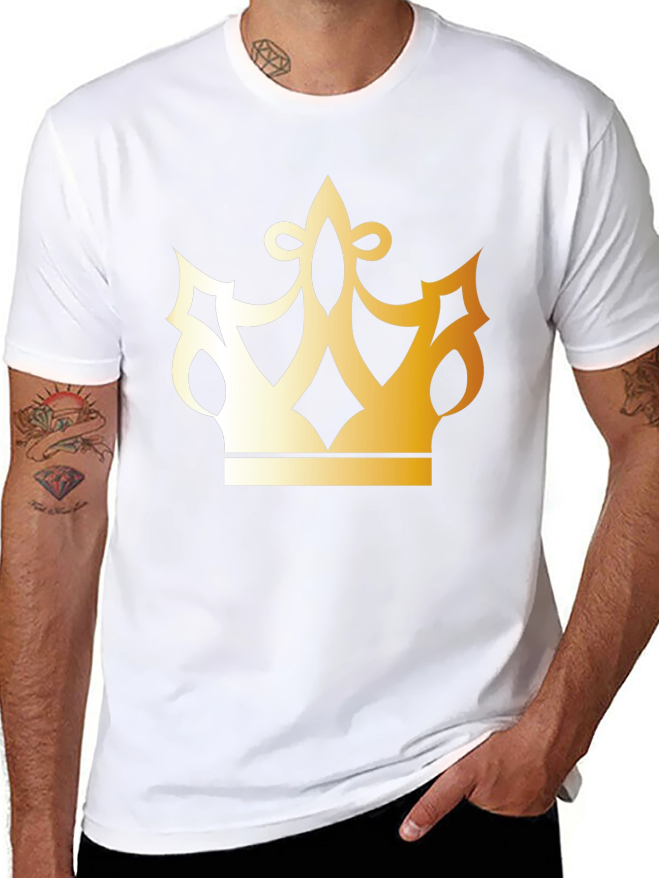 Golden Crown Graphic Black T-Shirt