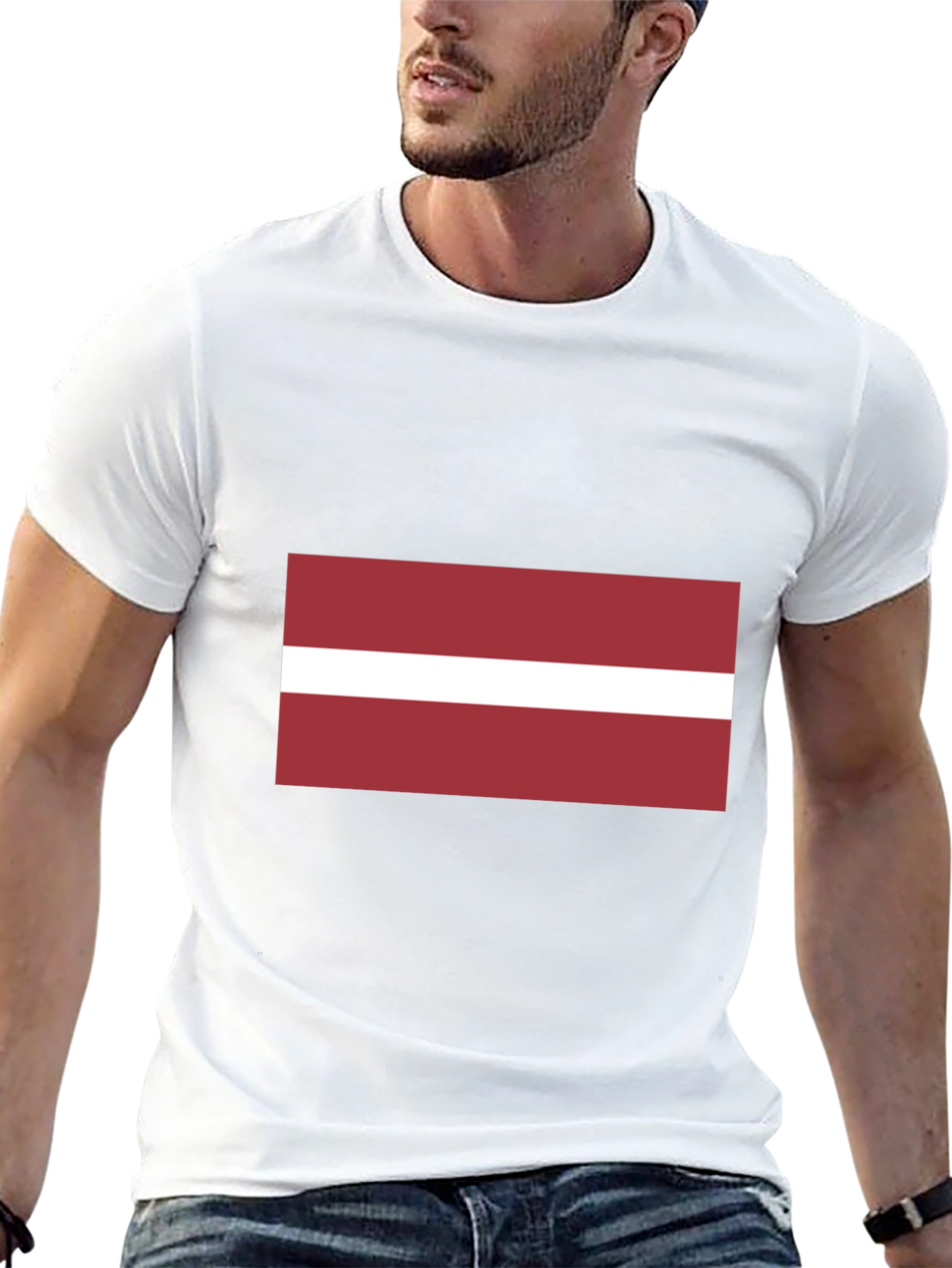 Latvia Flag Black T-Shirt