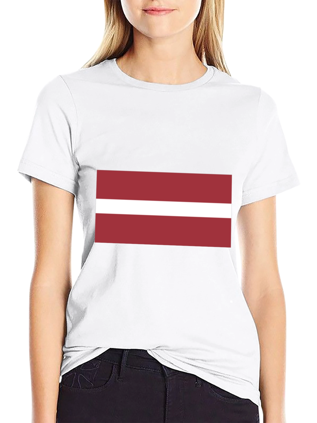 Latvia Flag Black T-Shirt