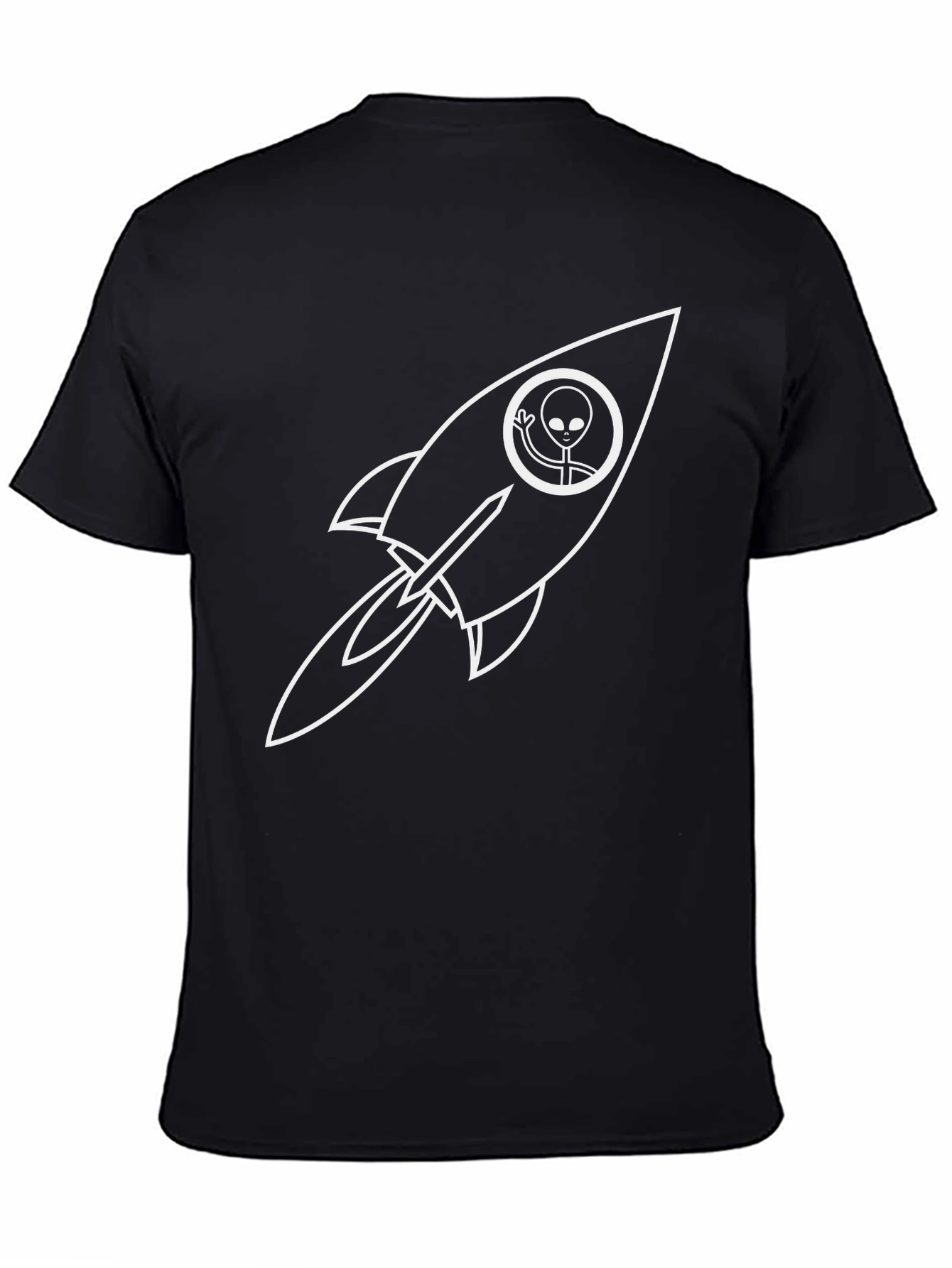 Alien Rocket Black T-Shirt
