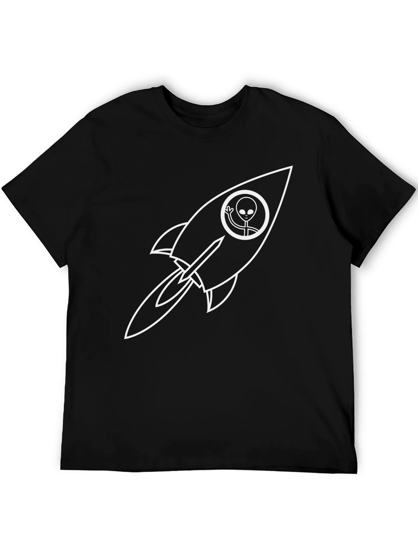 Alien Rocket Black T-Shirt