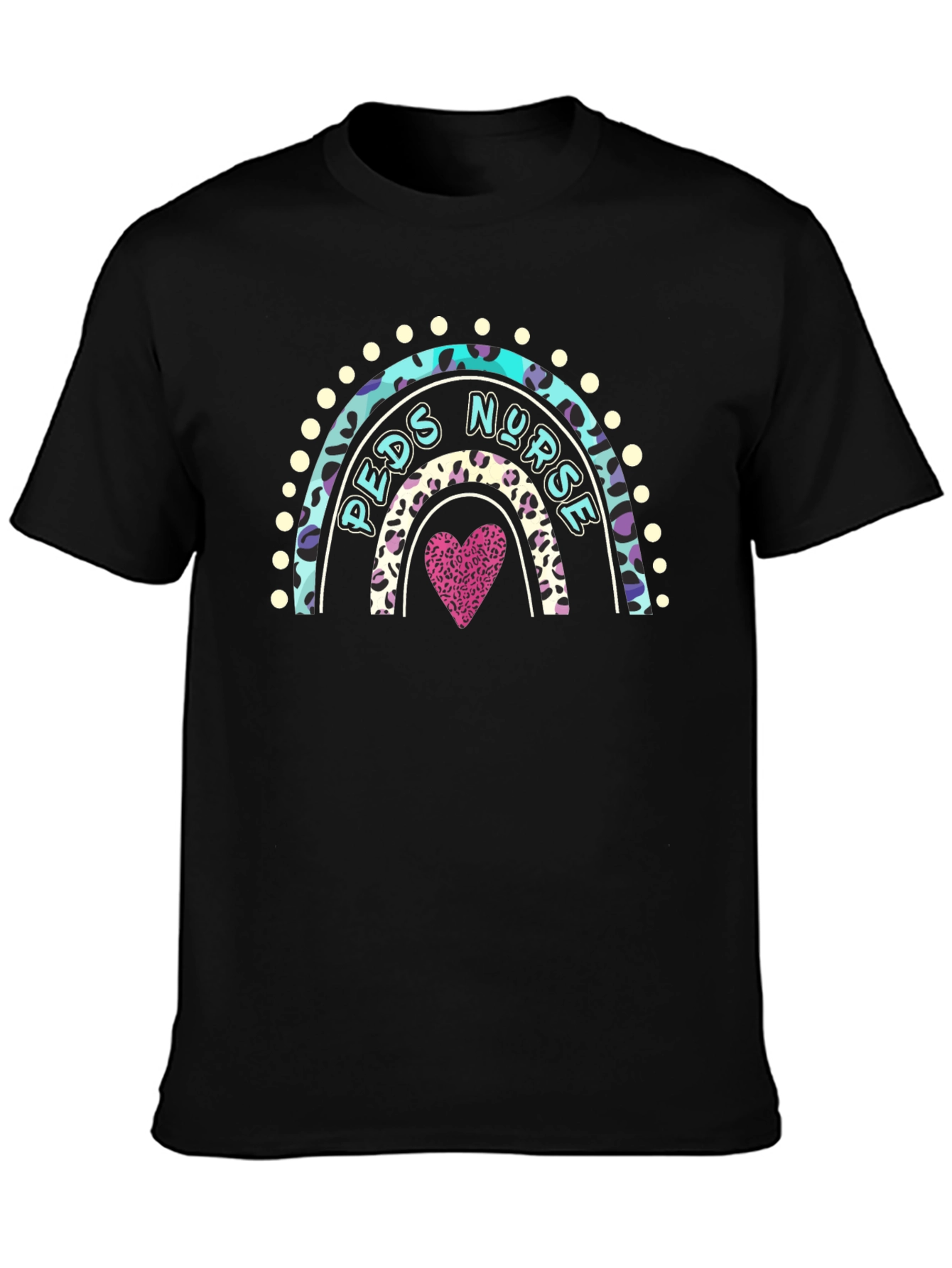 Peds Nurse Rainbow Graphic T-Shirt