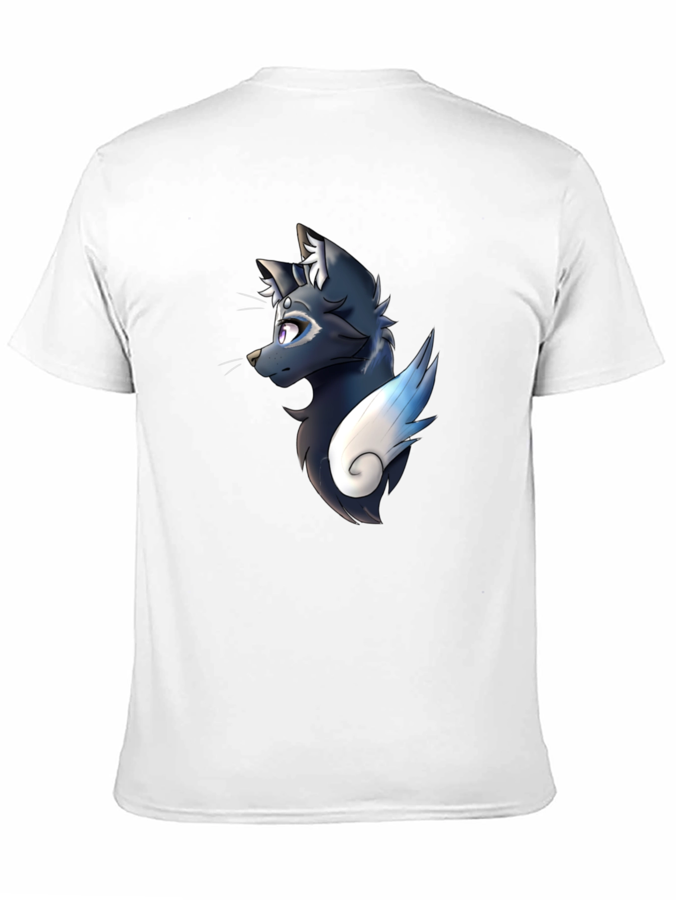 Black Tee with Artistic Animal Graphic