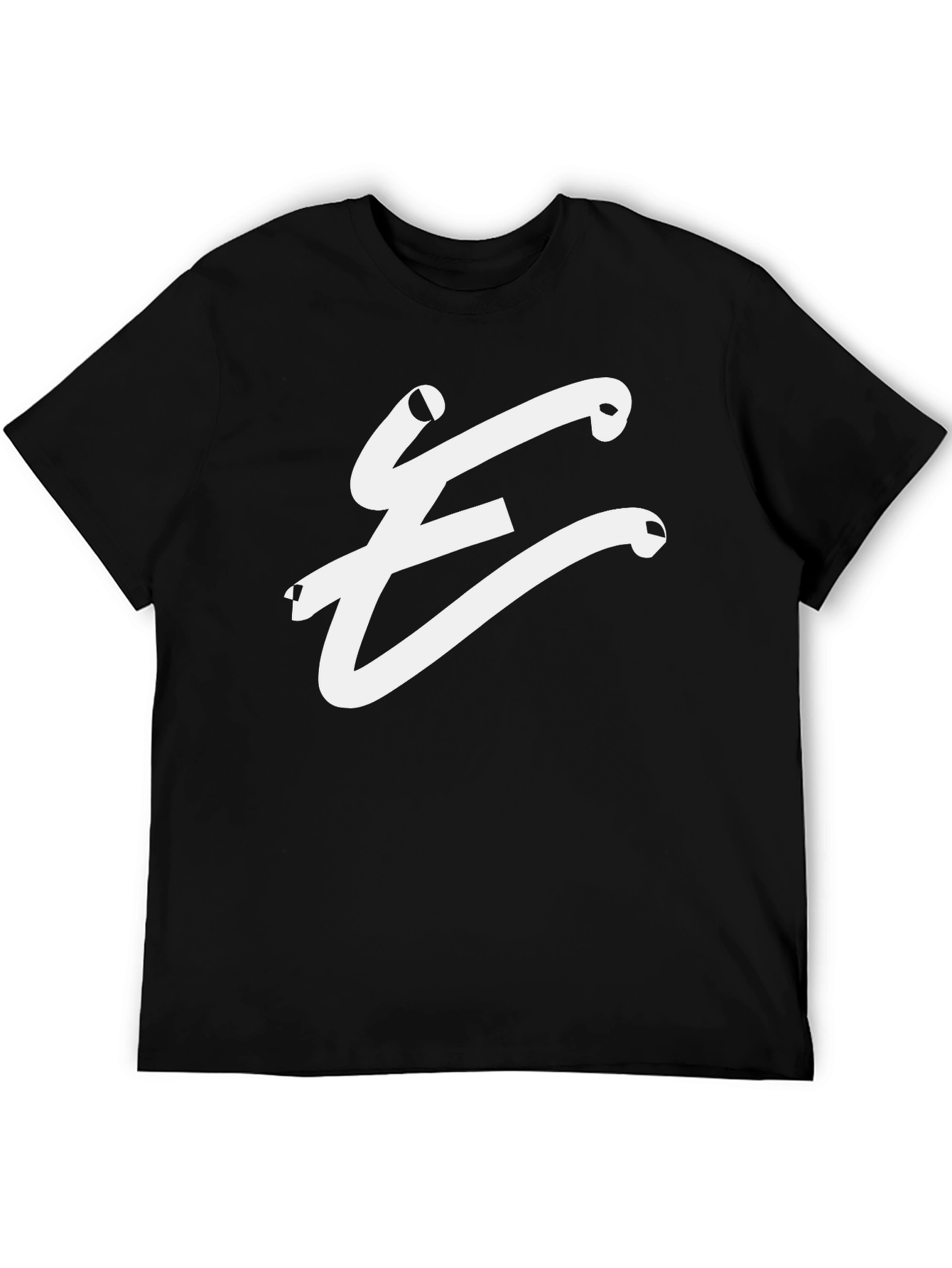 Stylish Black T-Shirt with White E Logo
