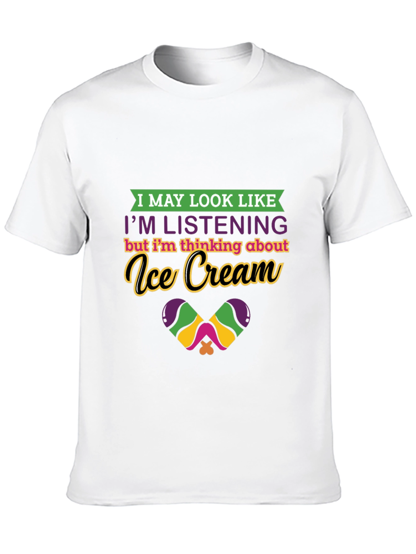 Ice Cream Thinking Graphic Tee - Quirky Comfort
