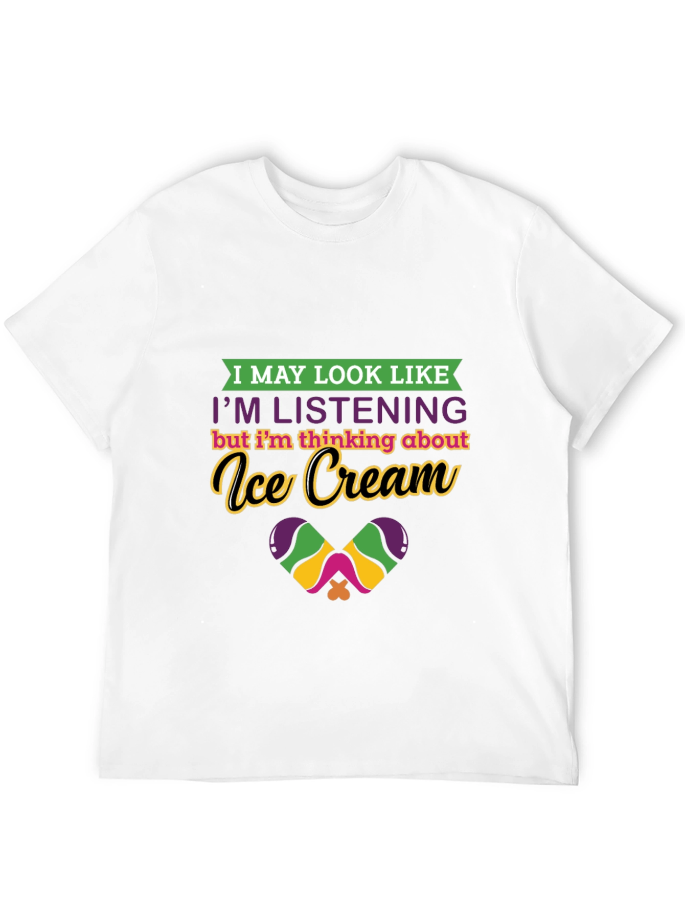 Ice Cream Thinking Graphic Tee - Quirky Comfort