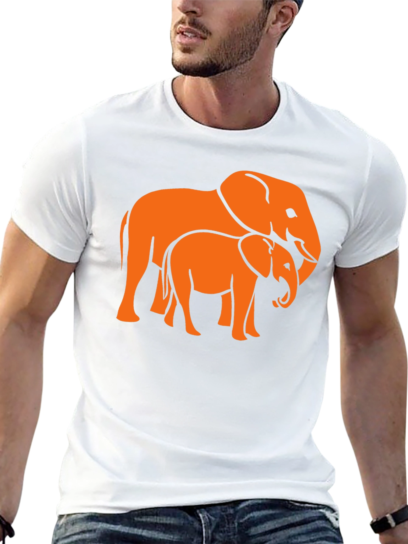 Elephant Family Graphic Tee - Stylish Black T-Shirt