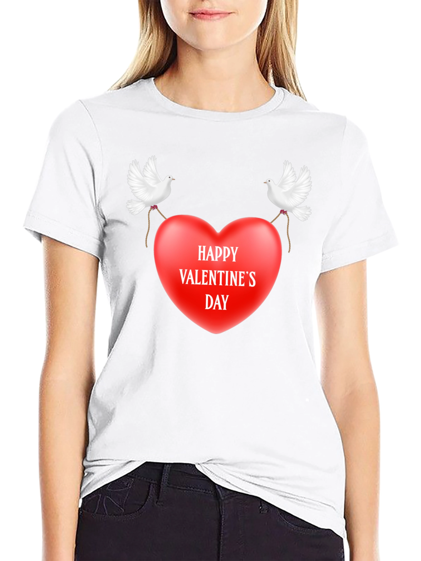 Happy Valentines Day Dove Heart T-Shirt