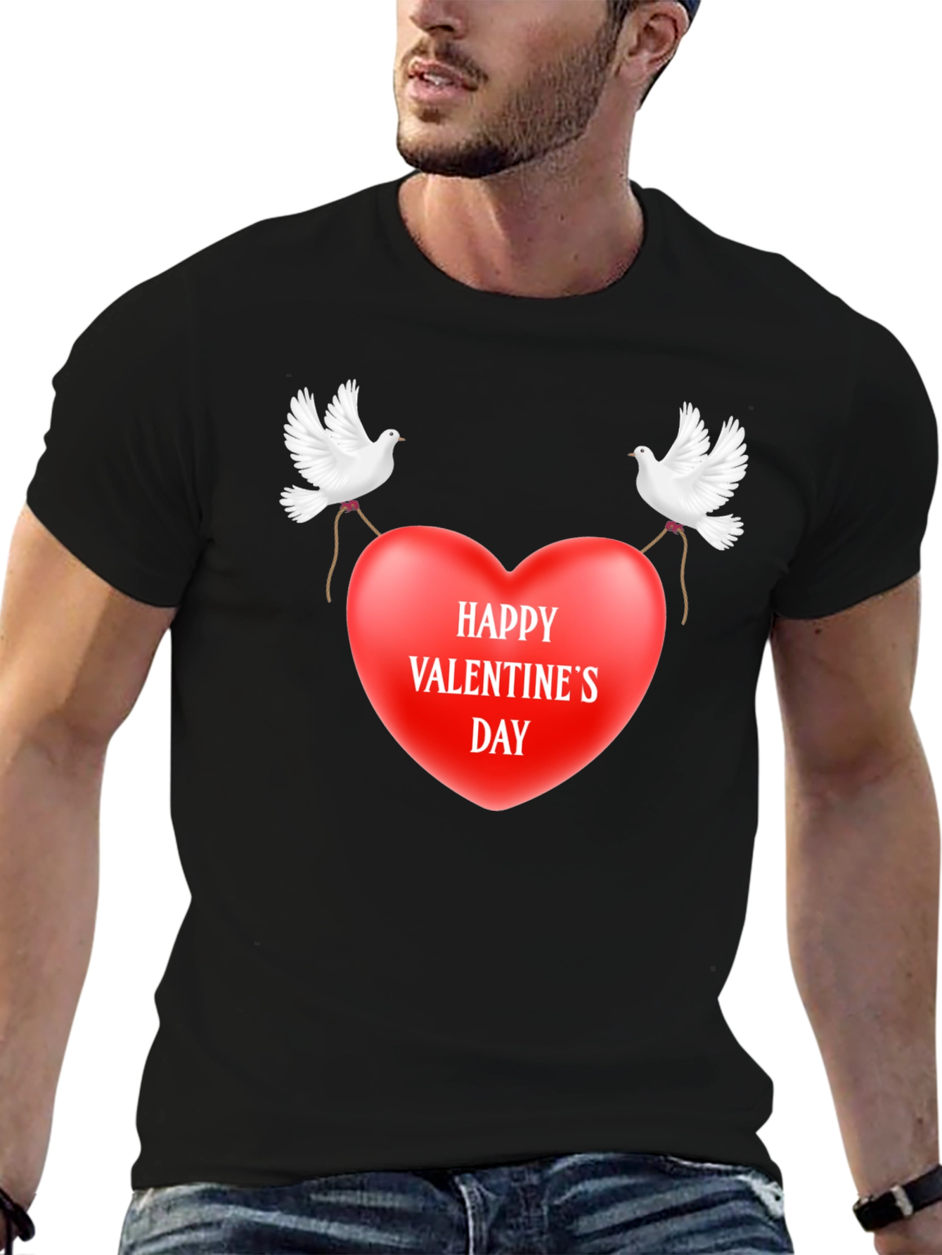 Happy Valentines Day Dove Heart T-Shirt