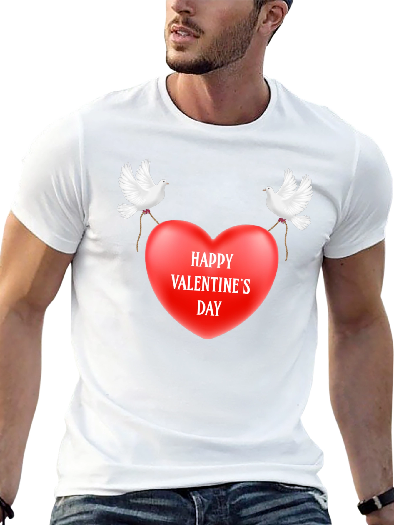 Happy Valentines Day Dove Heart T-Shirt