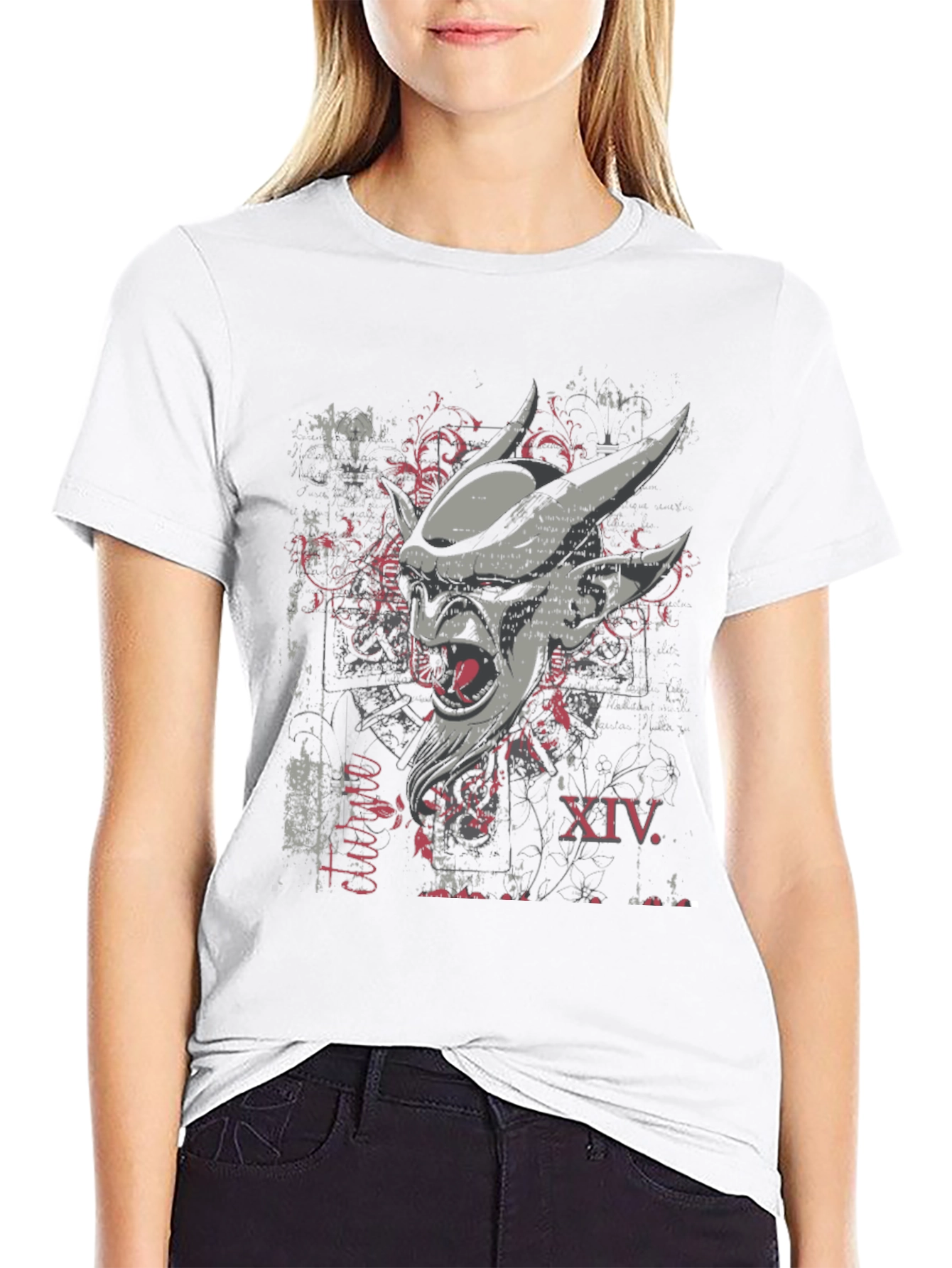 Edgy Graphic Print Mens Black T-Shirt