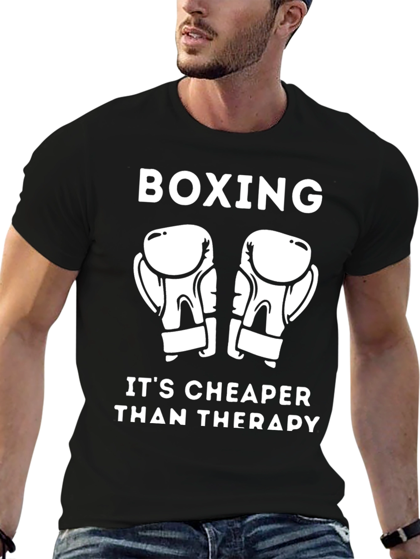 Boxing Cheaper Than Therapy Graphic Tee