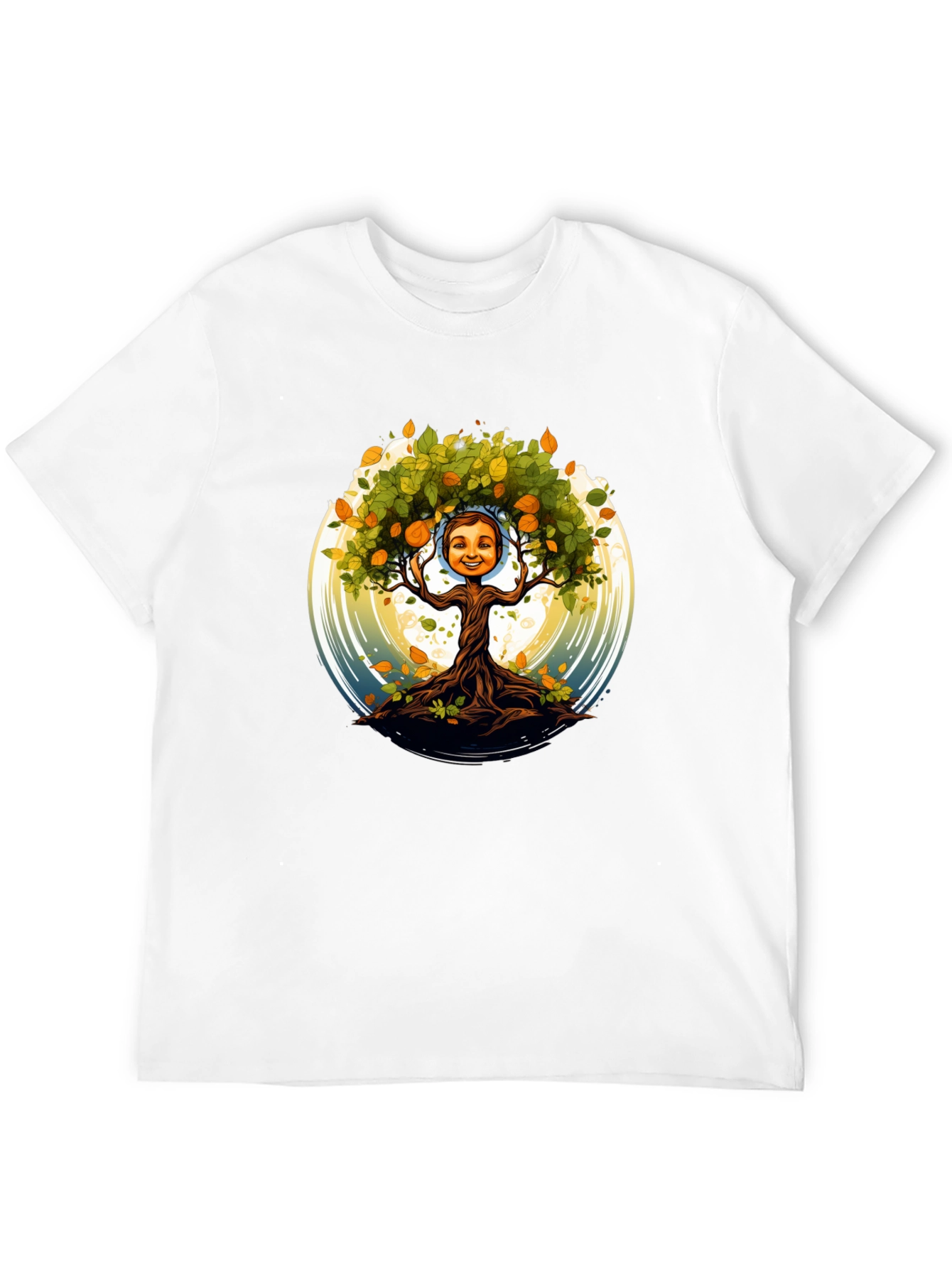 Tree Child Graphic Print T-Shirt - Black