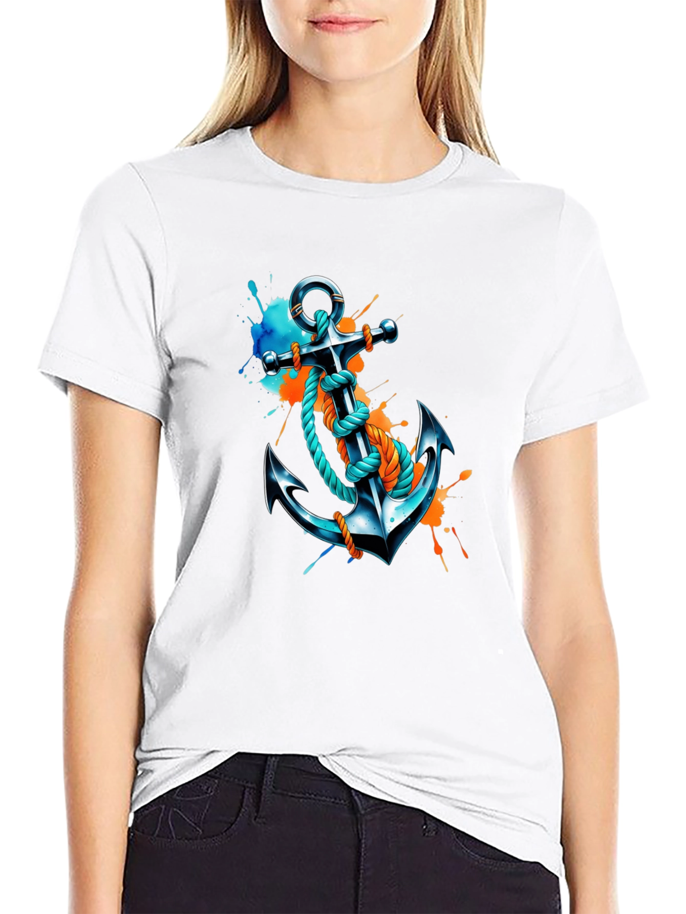 Anchor Graphic T-Shirt - Artistic Nautical Tee