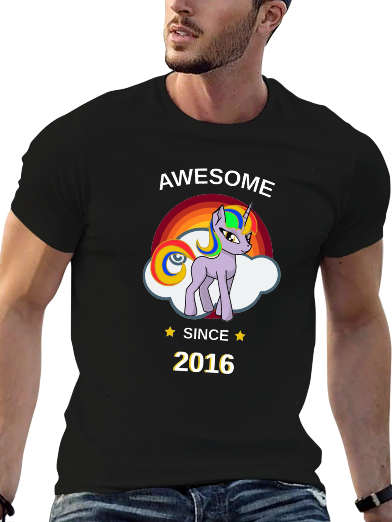 Awesome Since 2016 Unicorn Graphic T-Shirt
