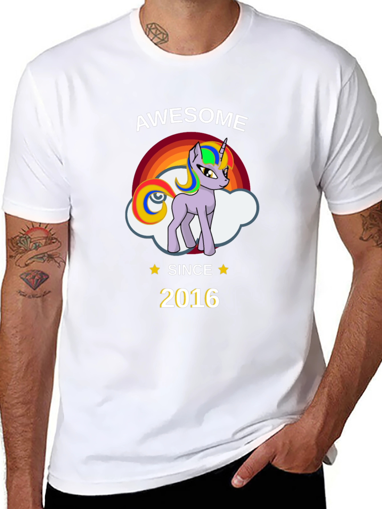 Awesome Since 2016 Unicorn Graphic T-Shirt