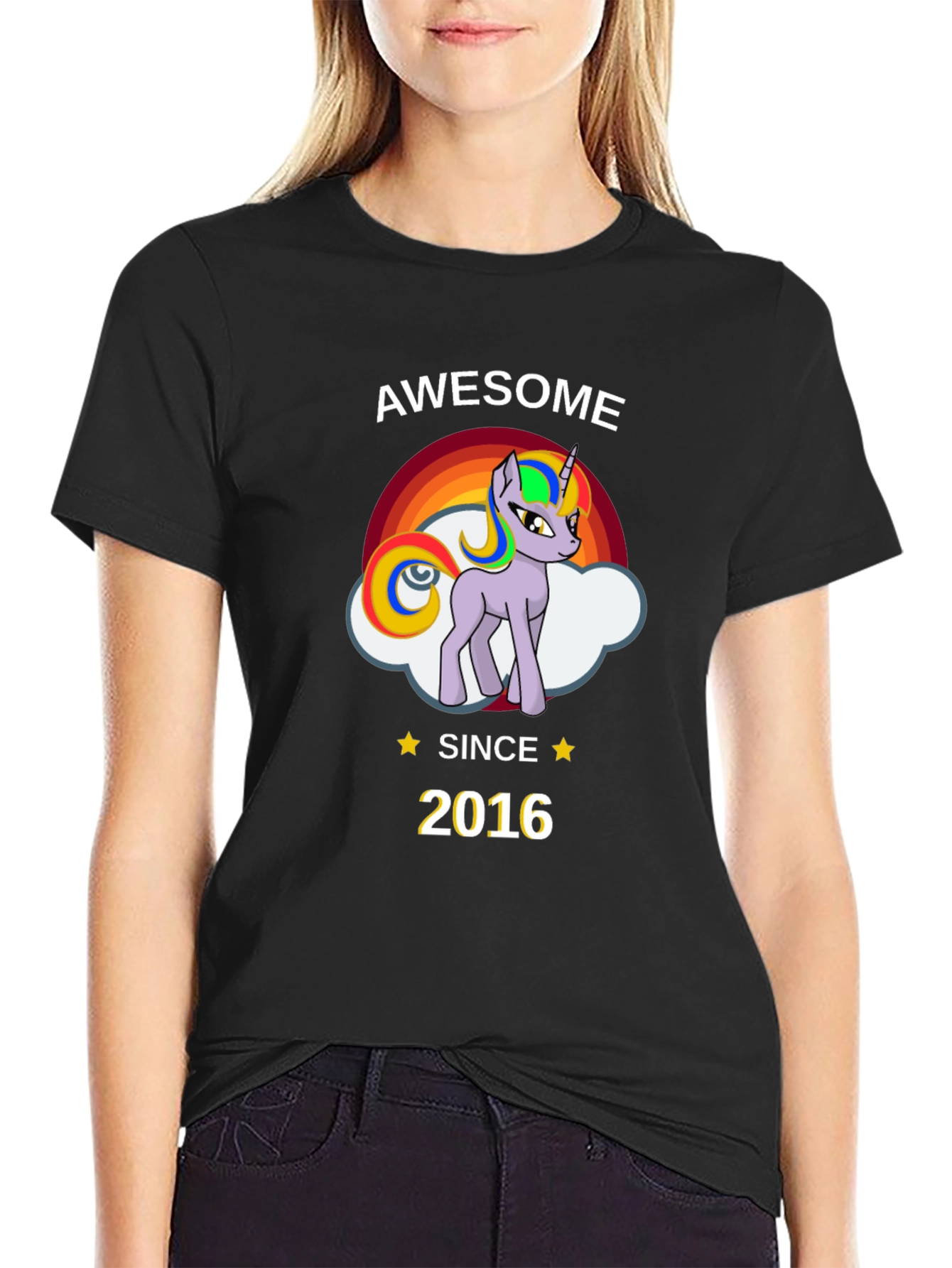 Awesome Since 2016 Unicorn Graphic T-Shirt