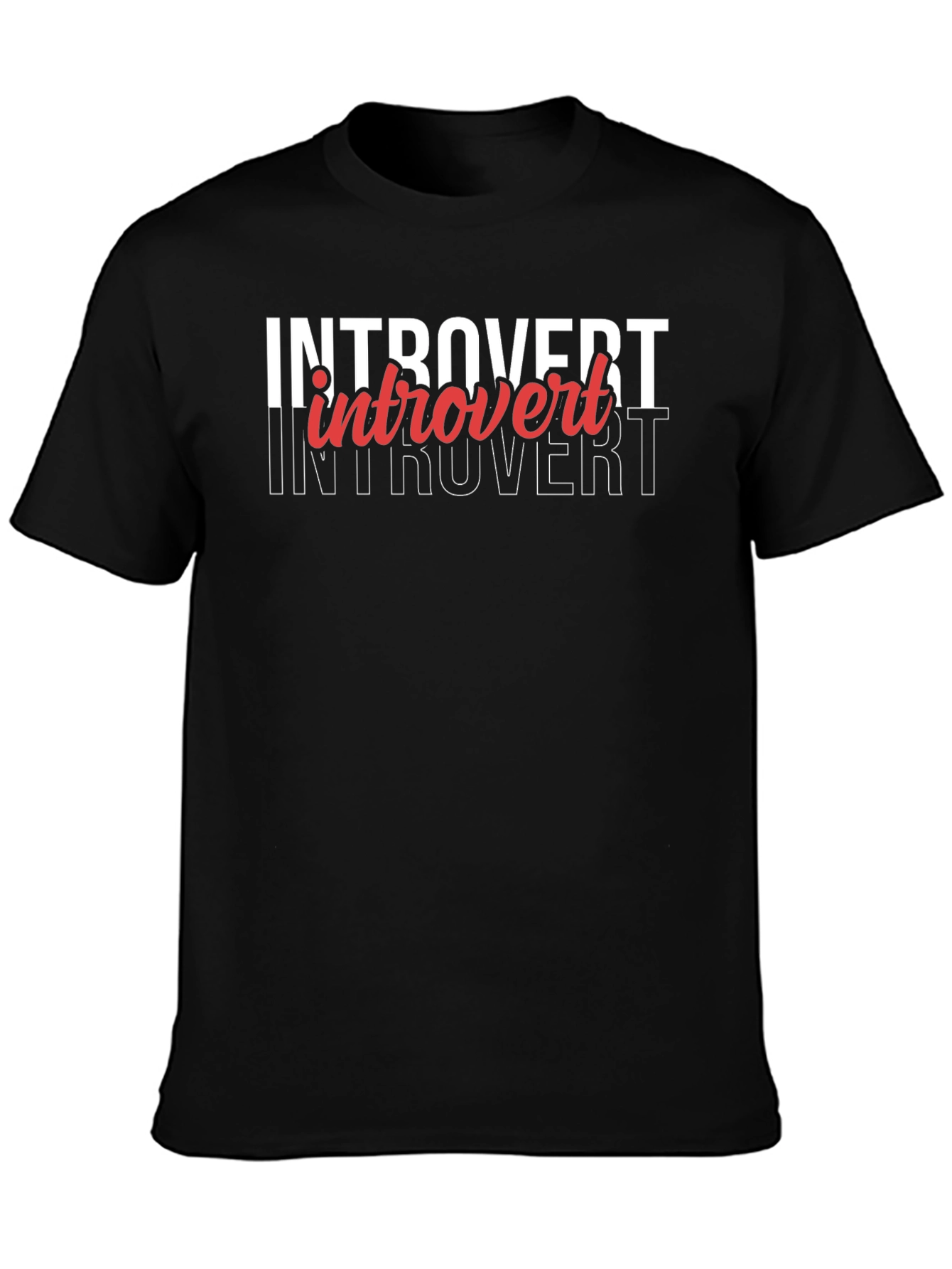 Introvert Graphic T-Shirt - Cool Black Tee
