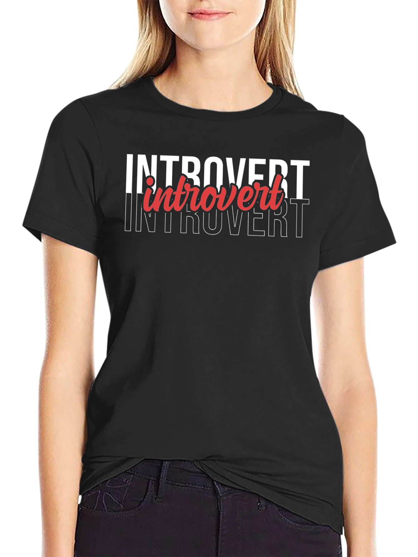 Introvert Graphic T-Shirt - Cool Black Tee