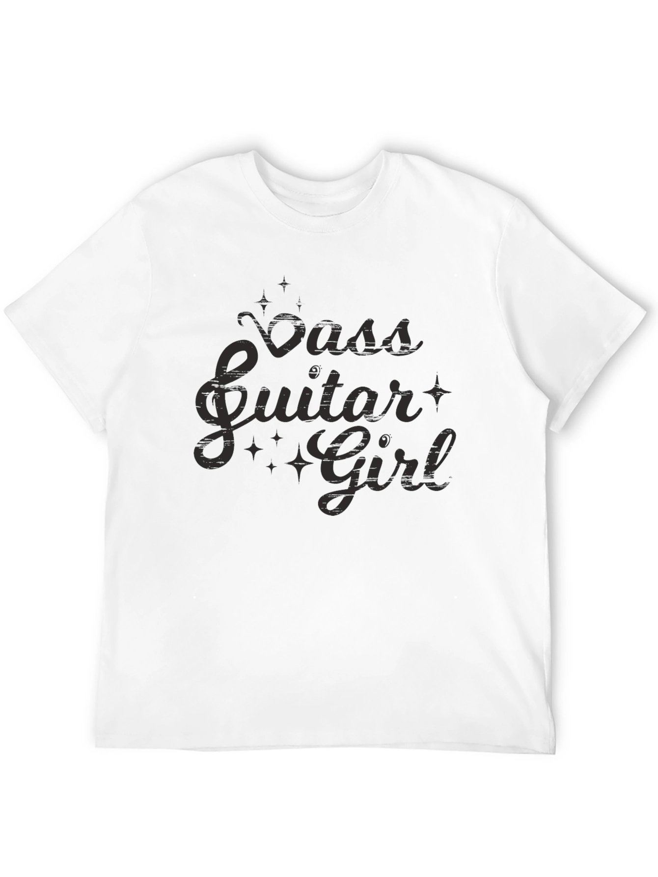 Bass Guitar Girl Black T-Shirt