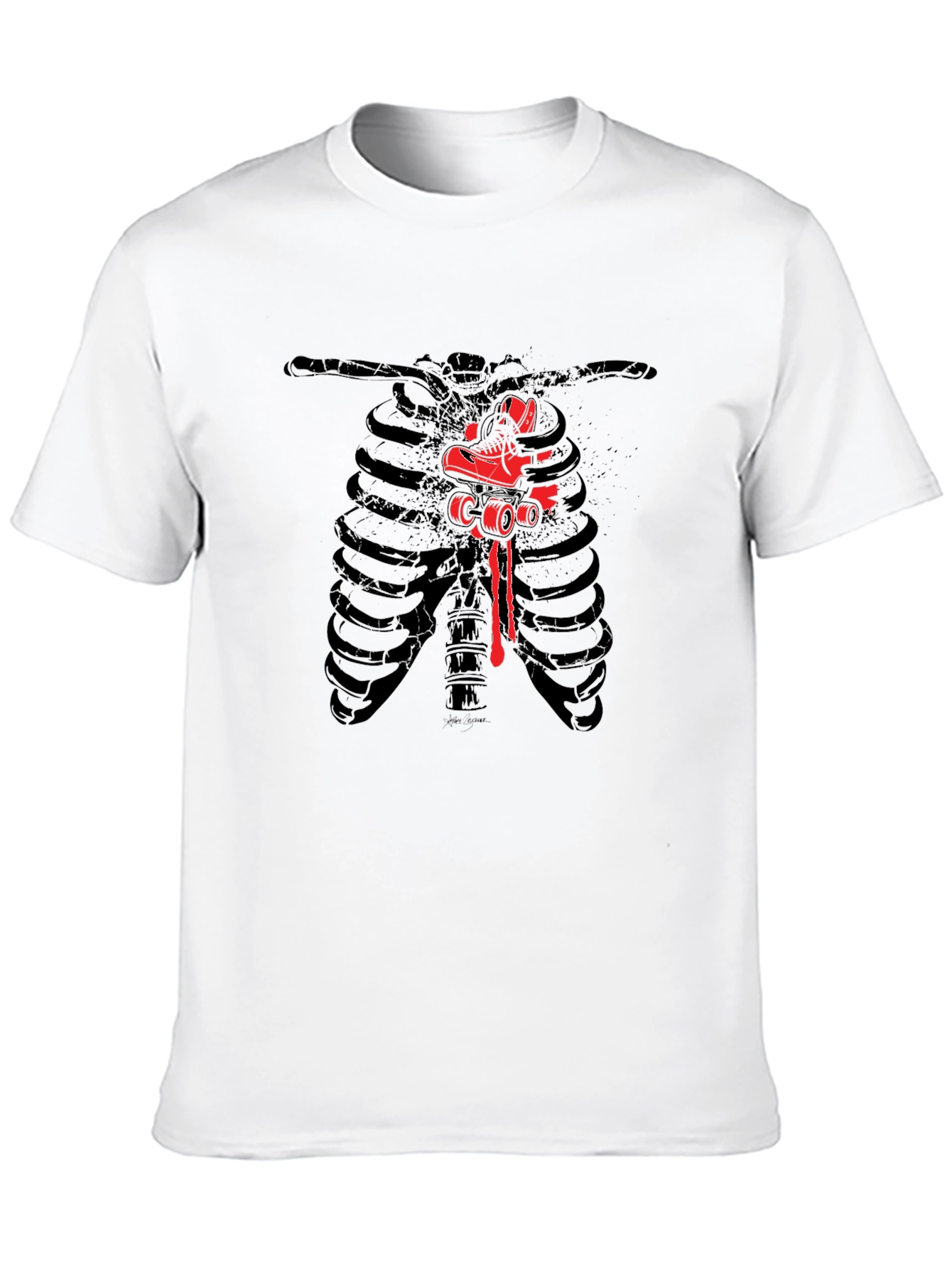 Ribcage Roller Skate Graphic Tee - Black
