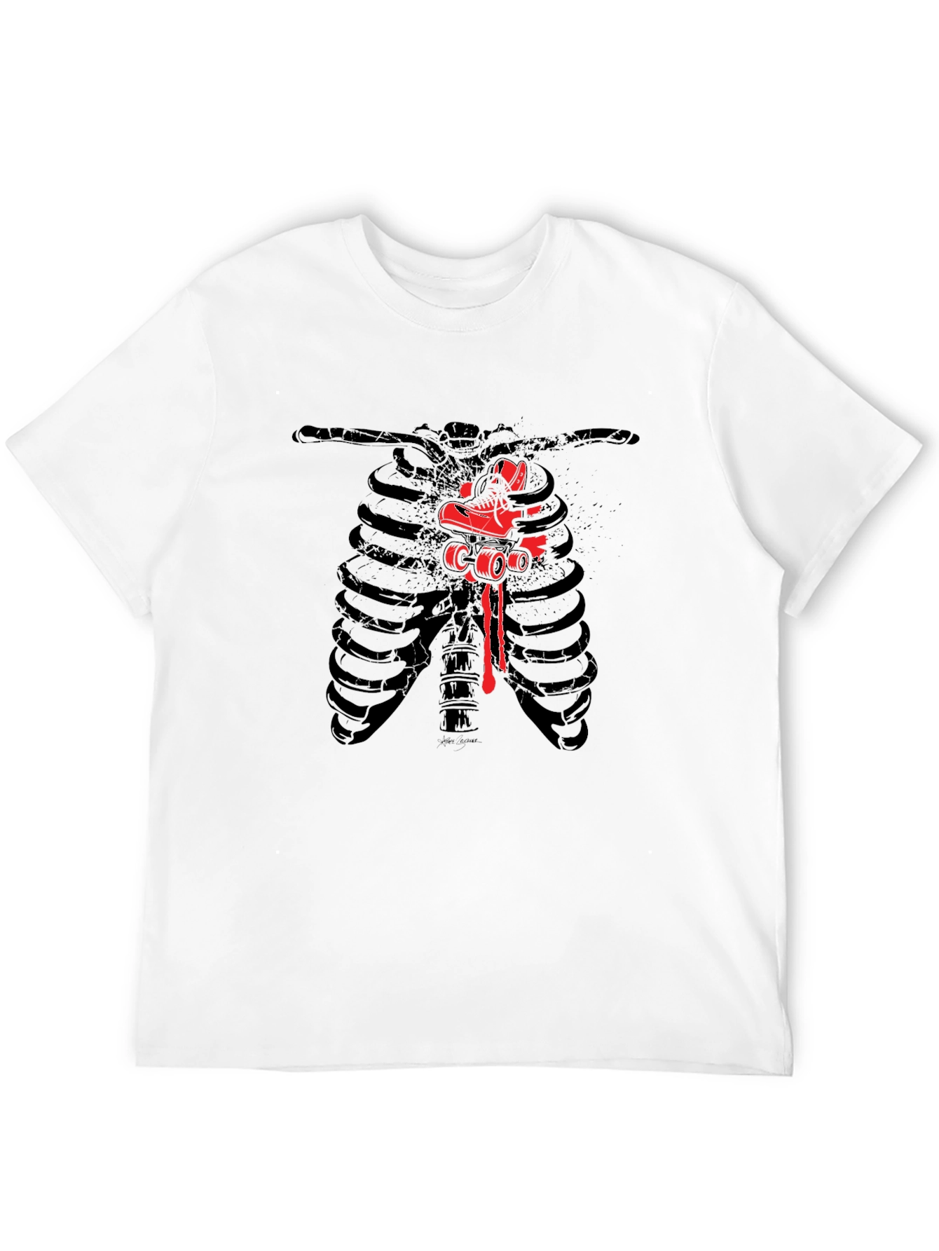 Ribcage Roller Skate Graphic Tee - Black