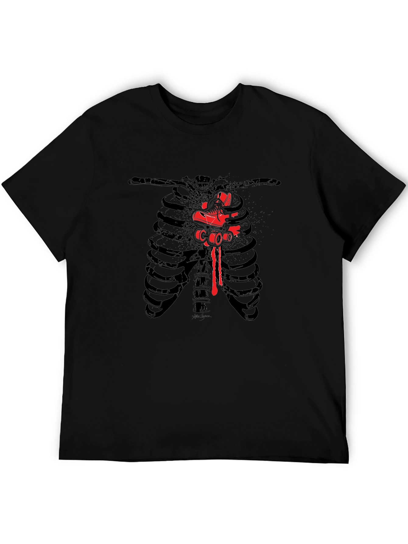 Ribcage Roller Skate Graphic Tee - Black