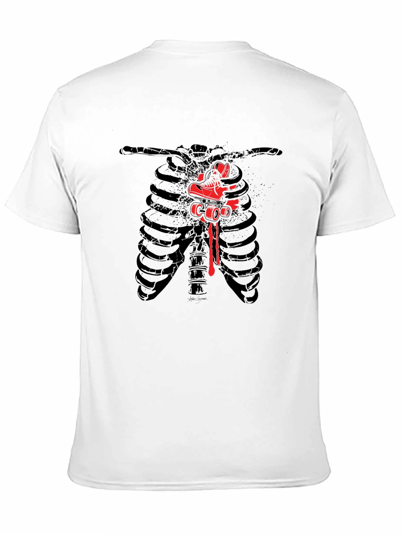 Ribcage Roller Skate Graphic Tee - Black
