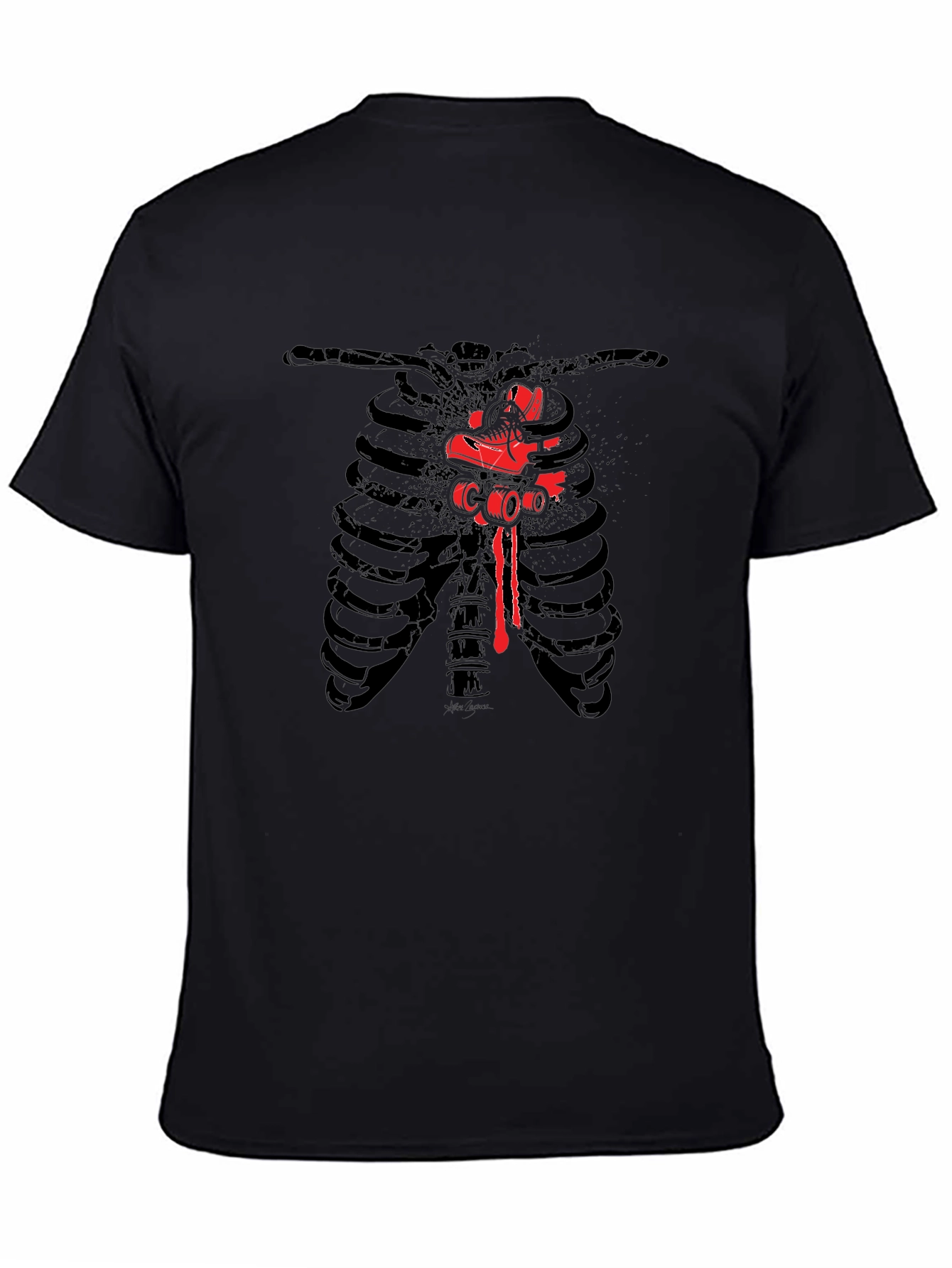 Ribcage Roller Skate Graphic Tee - Black