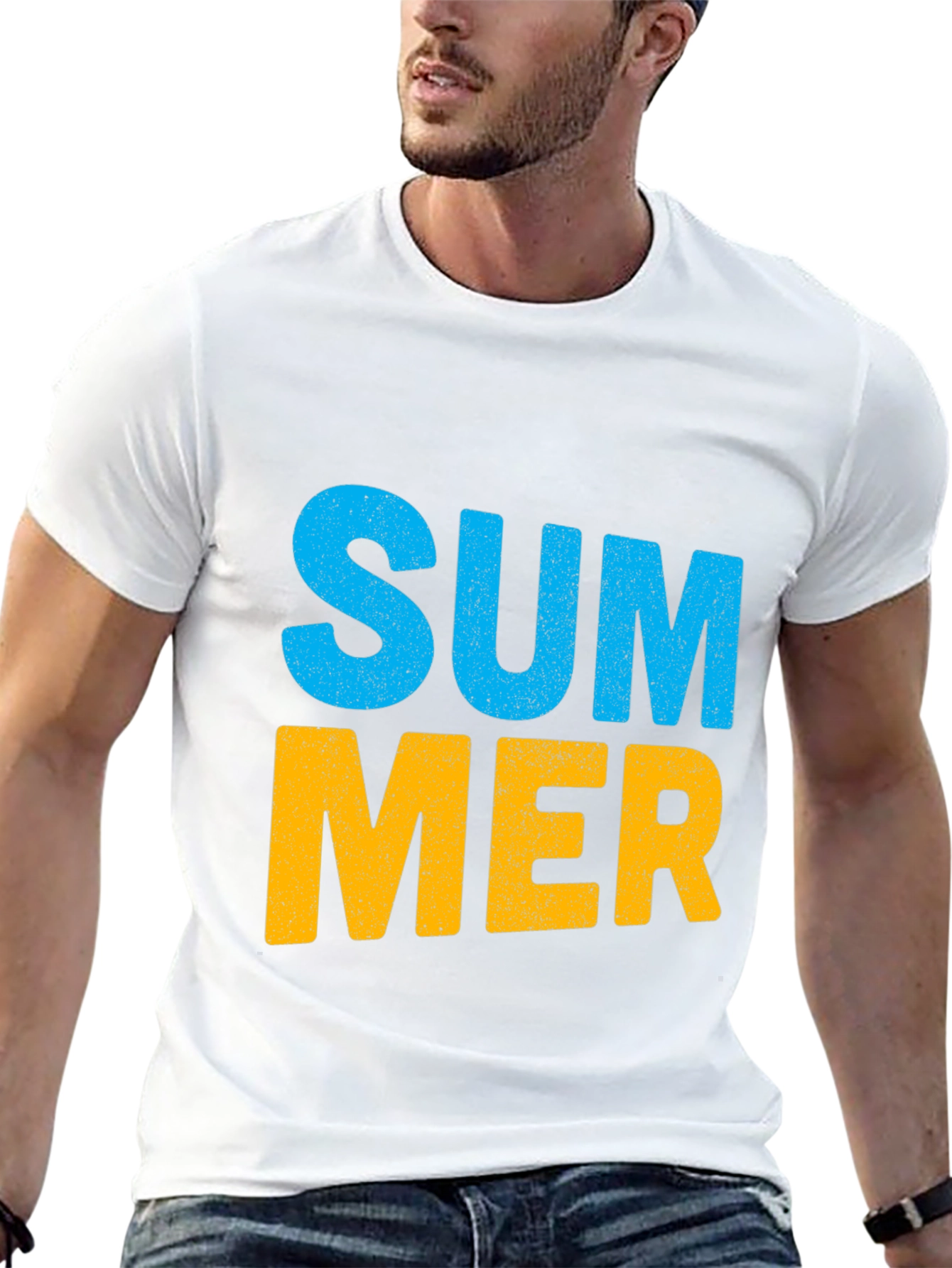 Summer Graphic Print Black Cotton T-Shirt