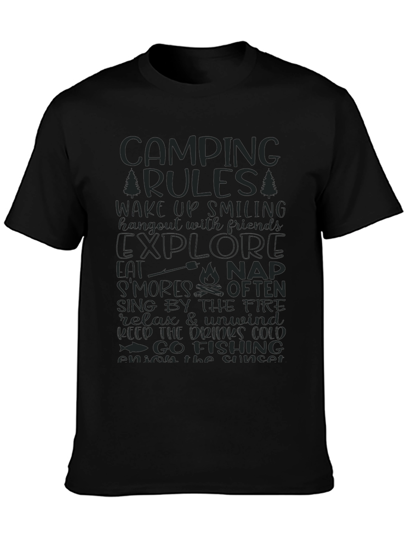 Camping Rules Graphic Print Tee