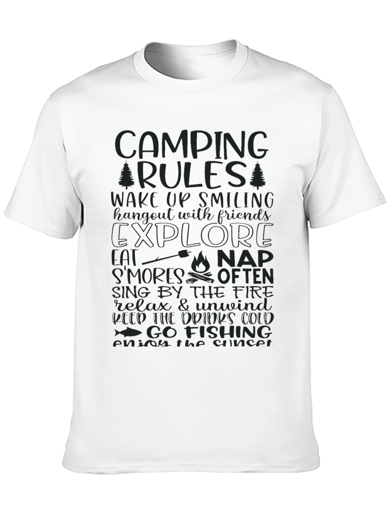 Camping Rules Graphic Print Tee