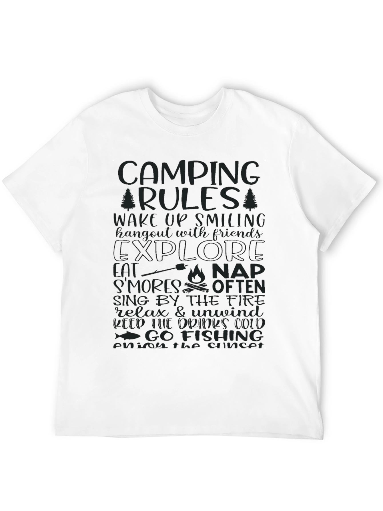 Camping Rules Graphic Print Tee