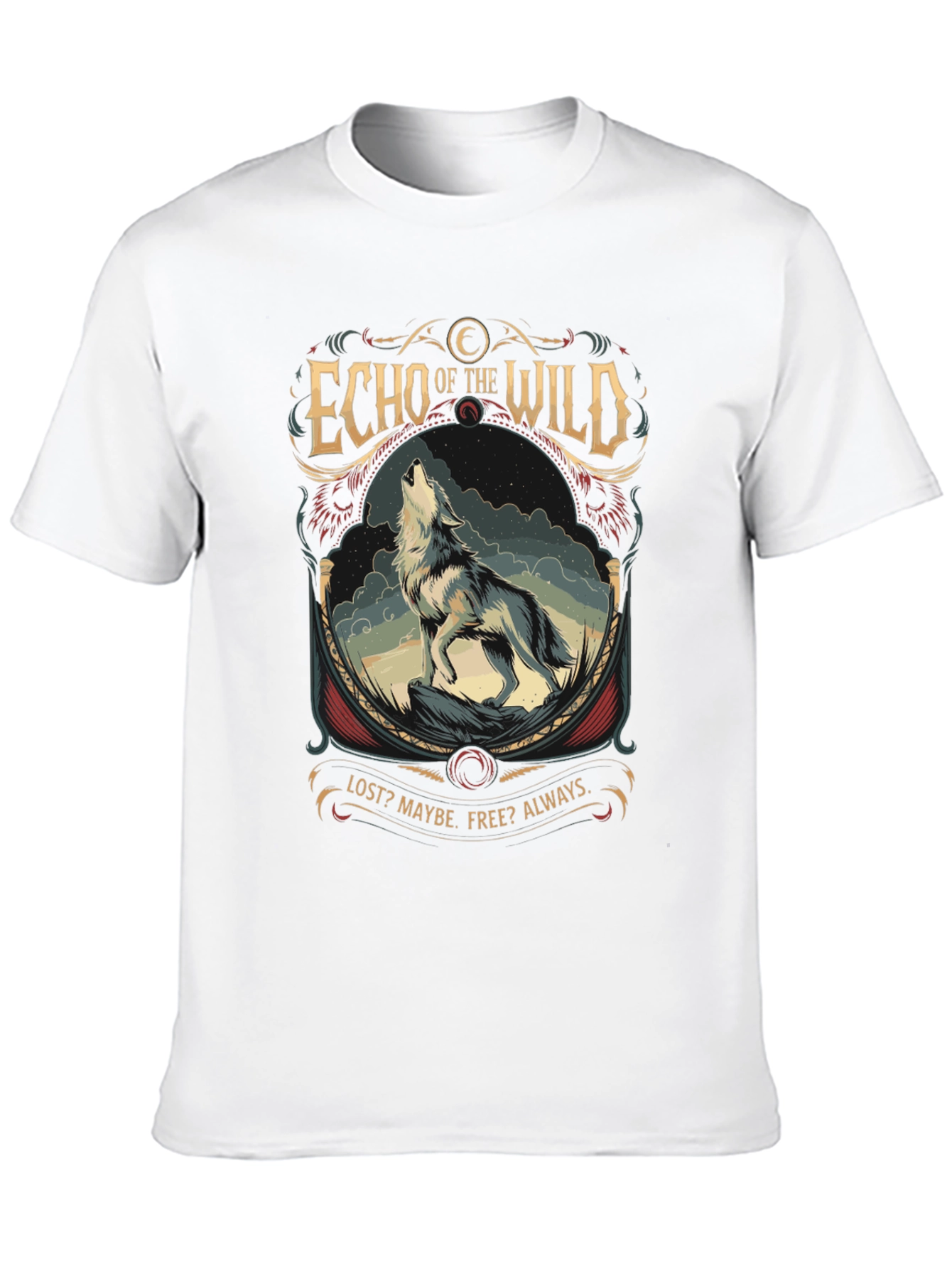 Echo of the Wild Wolf Graphic T-Shirt