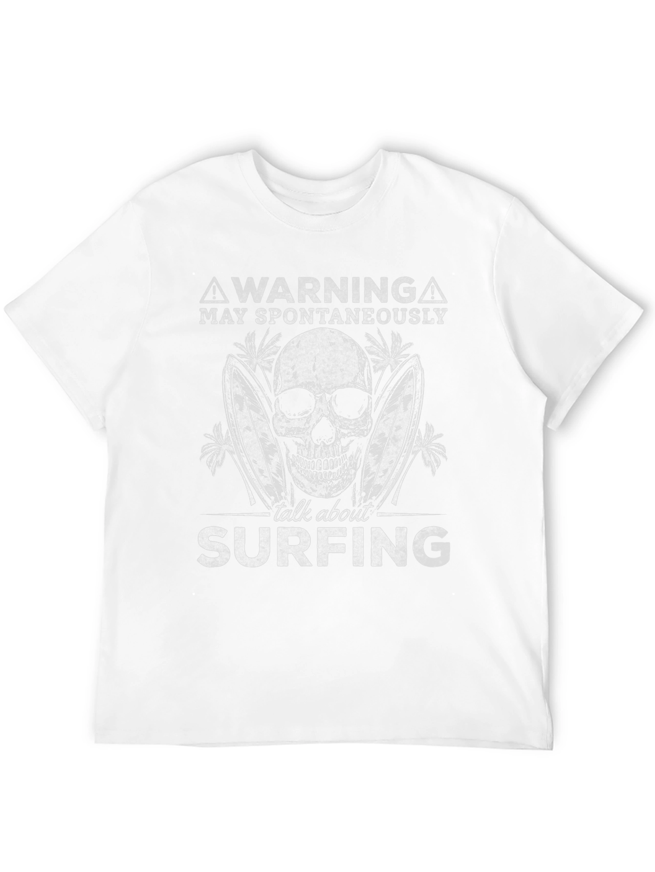 Warning Surfing Skull Graphic Tee