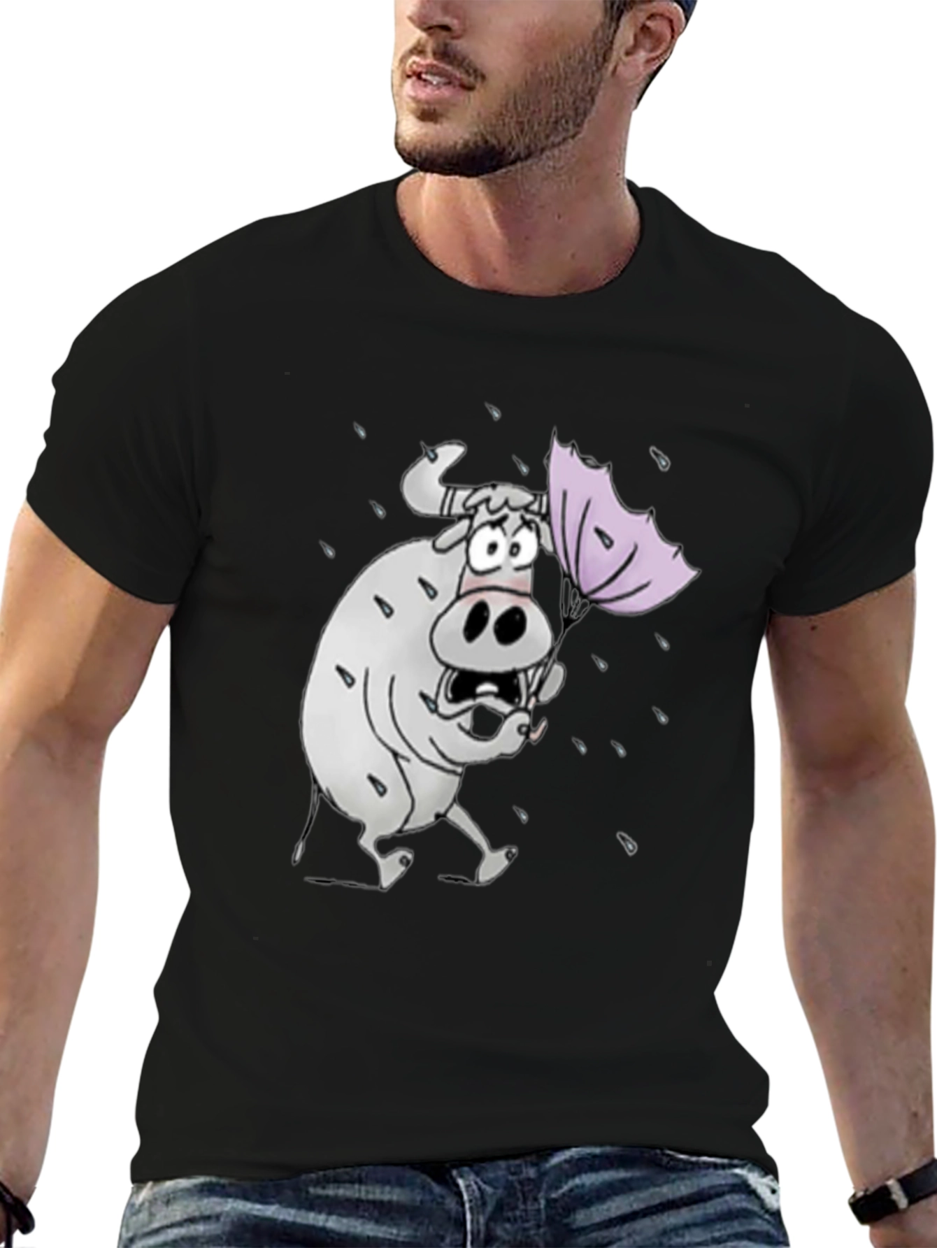 Funny Cartoon Cow T-Shirt - Weather Graphic Tee