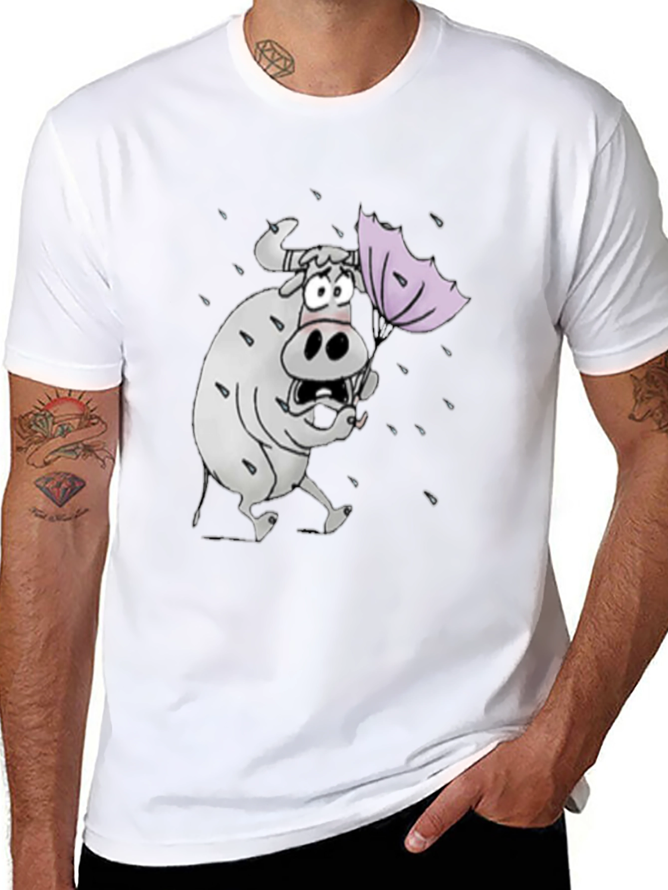 Funny Cartoon Cow T-Shirt - Weather Graphic Tee
