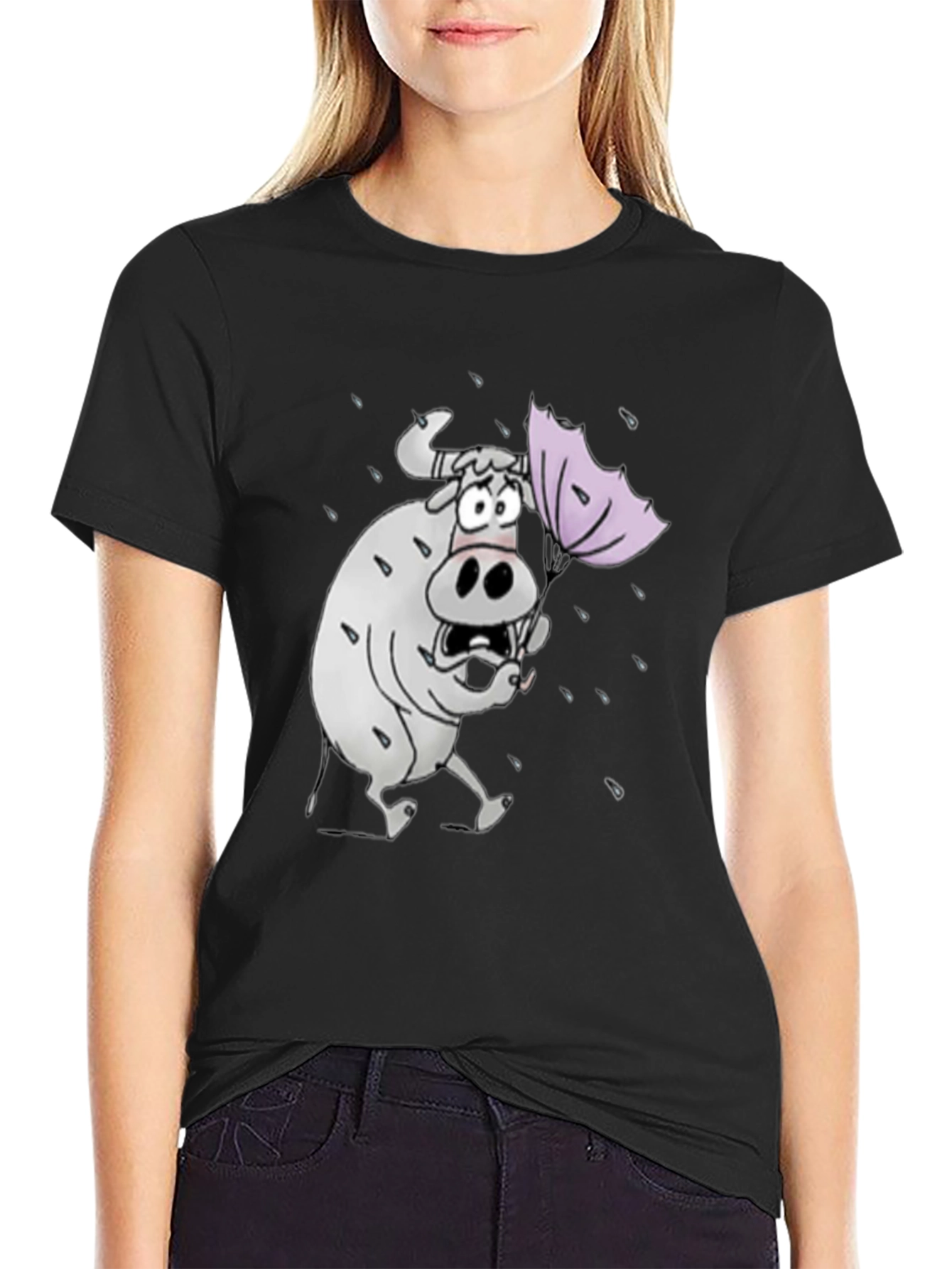 Funny Cartoon Cow T-Shirt - Weather Graphic Tee