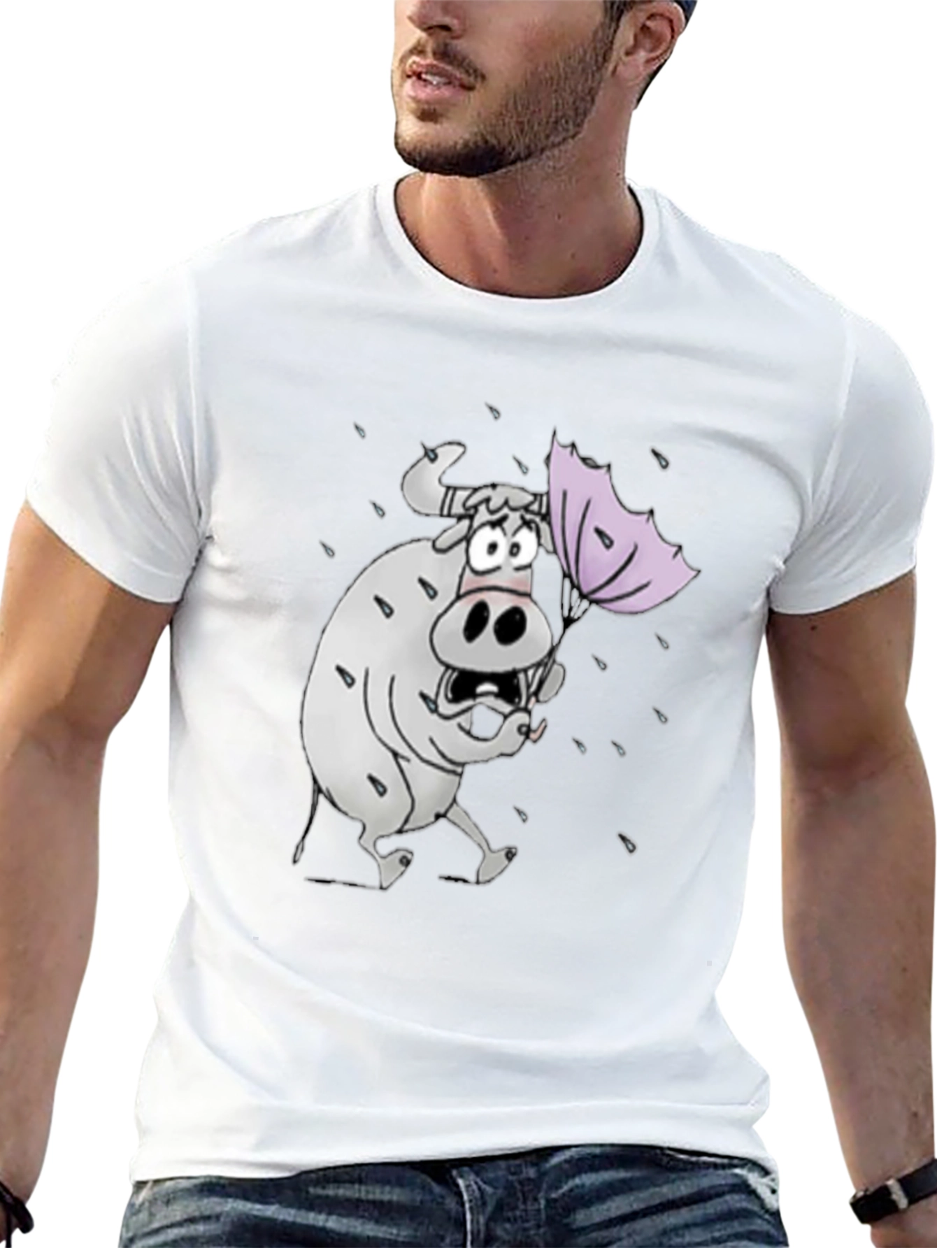 Funny Cartoon Cow T-Shirt - Weather Graphic Tee