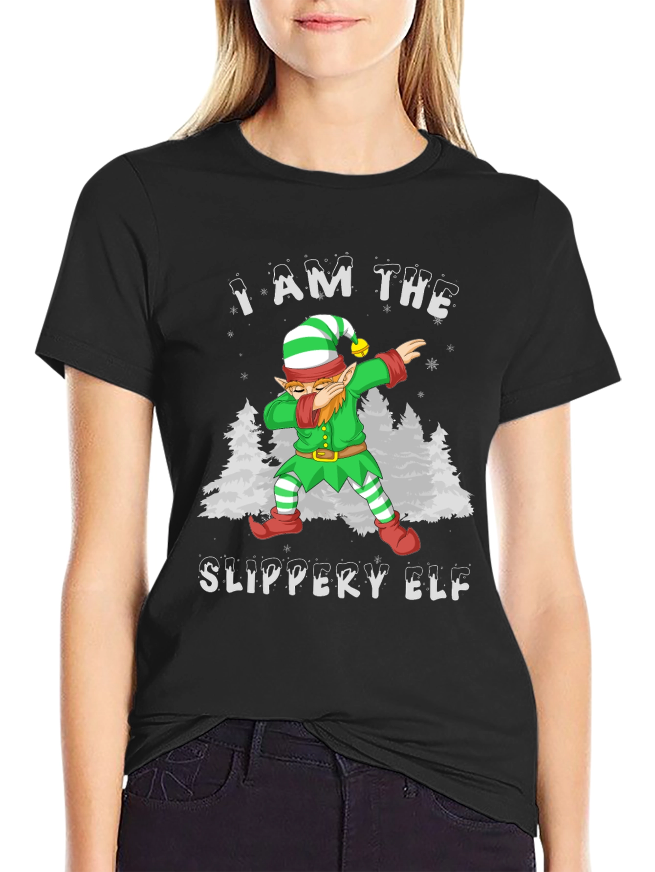 Slippery Elf Christmas Dabbing T-Shirt