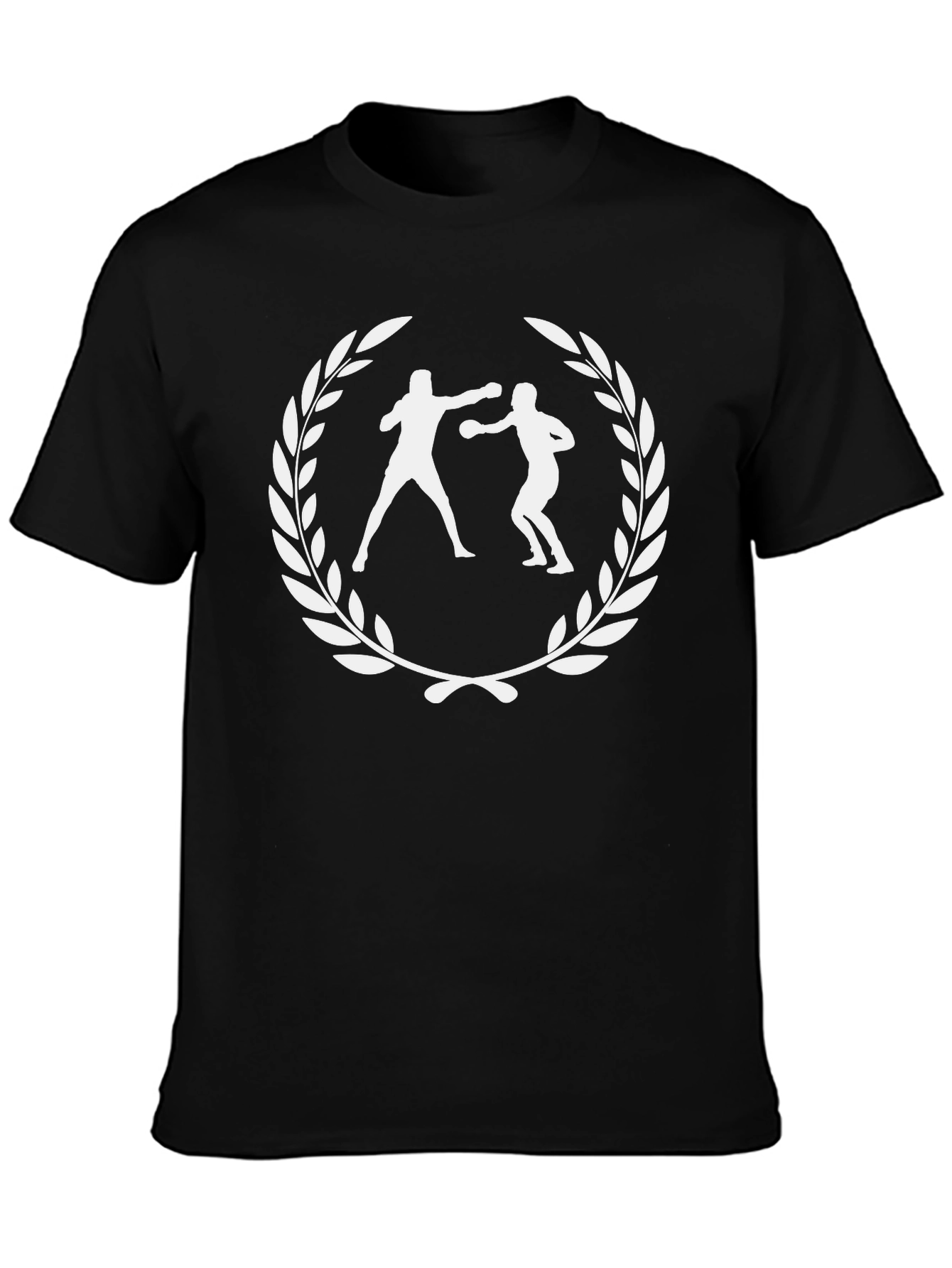 Boxing Laurel Wreath Graphic Tee - Black Cotton