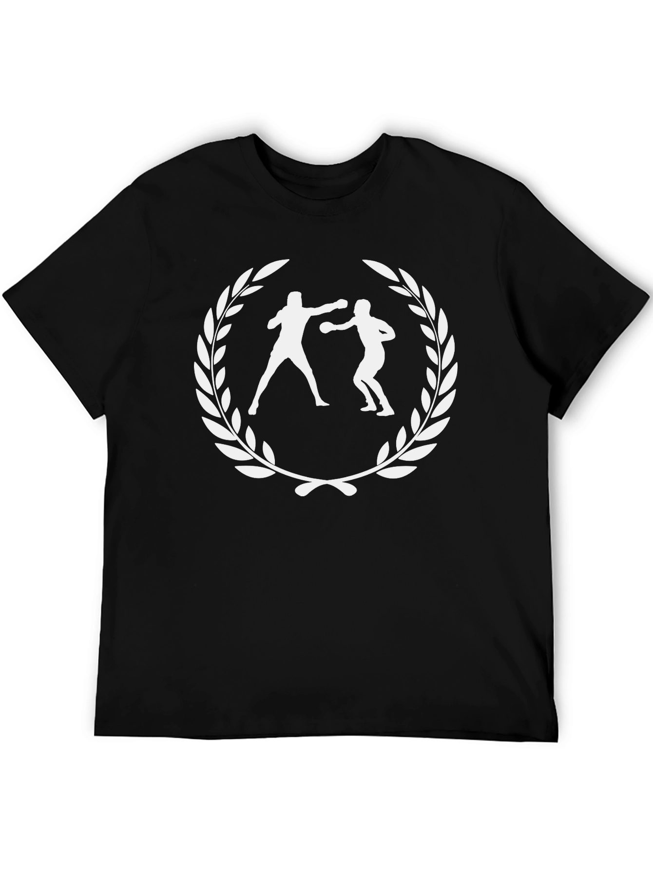 Boxing Laurel Wreath Graphic Tee - Black Cotton
