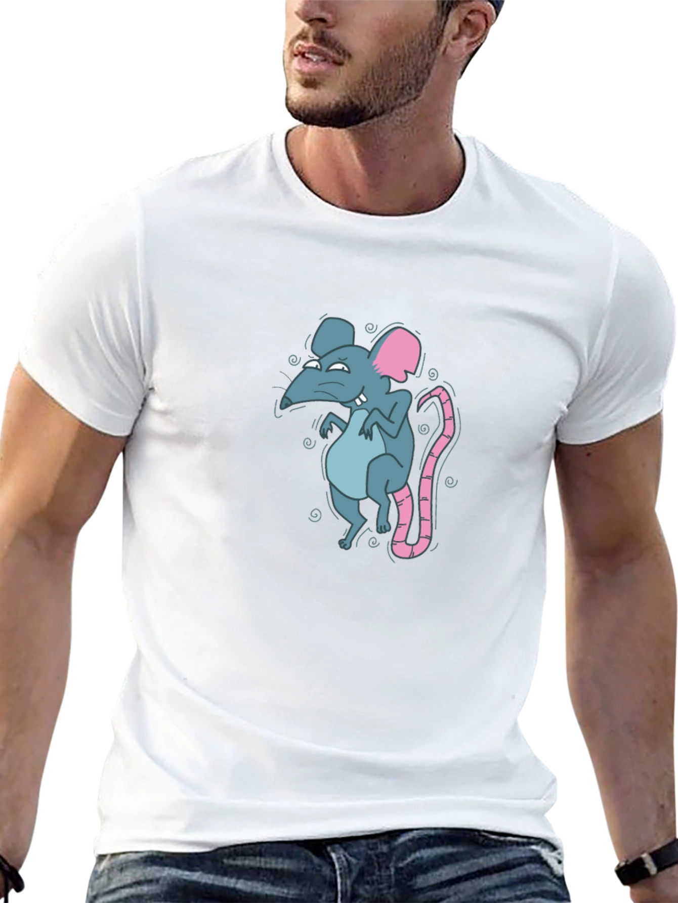Rat Graphic Black T-Shirt for Men
