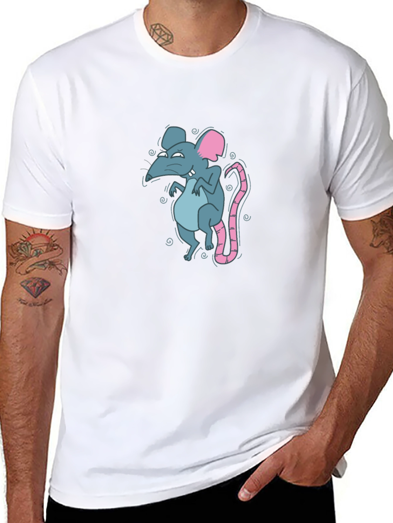 Rat Graphic Black T-Shirt for Men