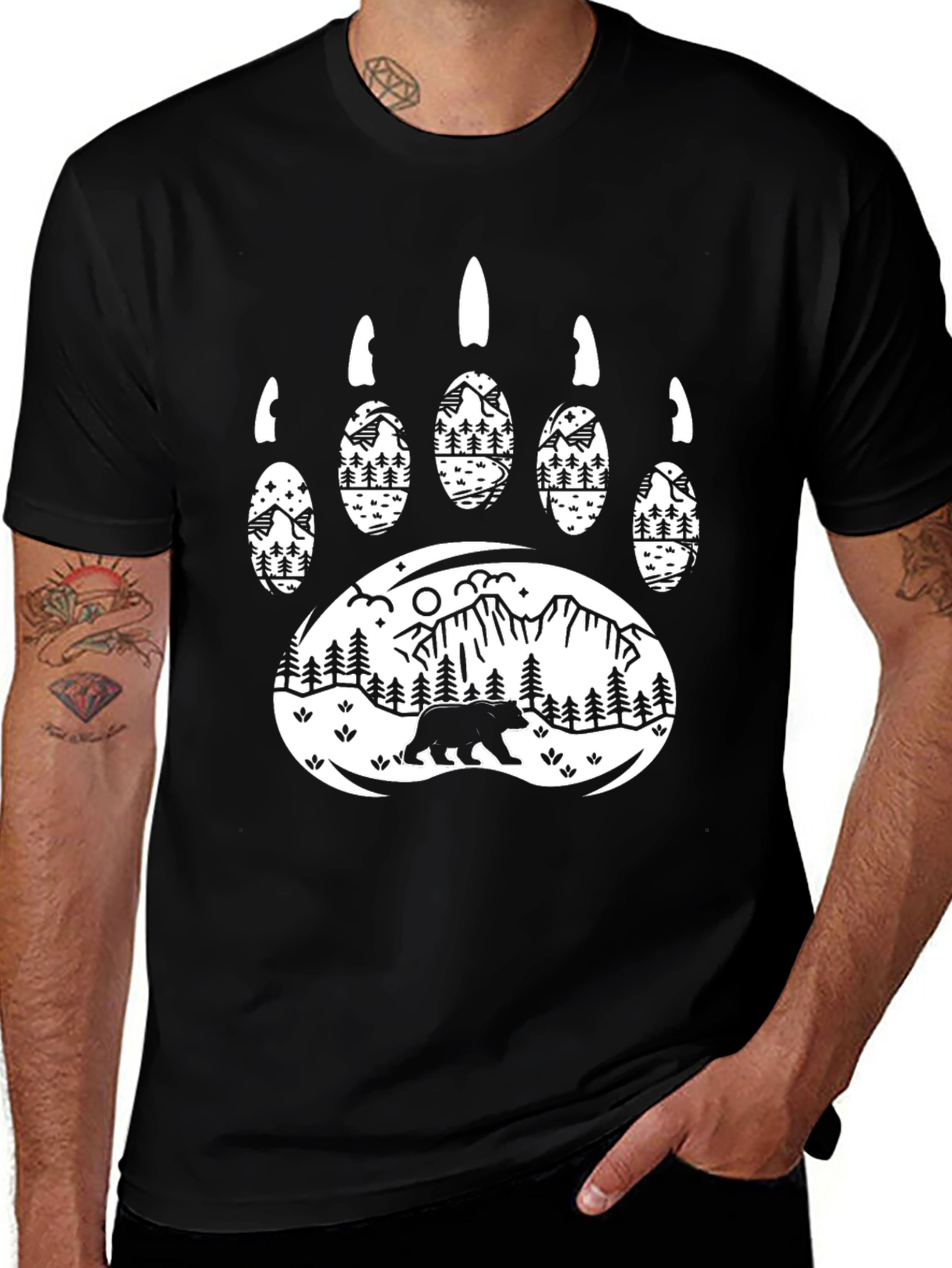 Bear Paw Mountain Scene Graphic Tee
