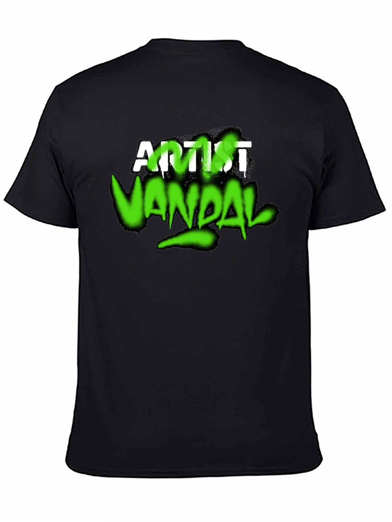 Artist Vandal Graphic T-Shirt - Black Crew Neck Tee