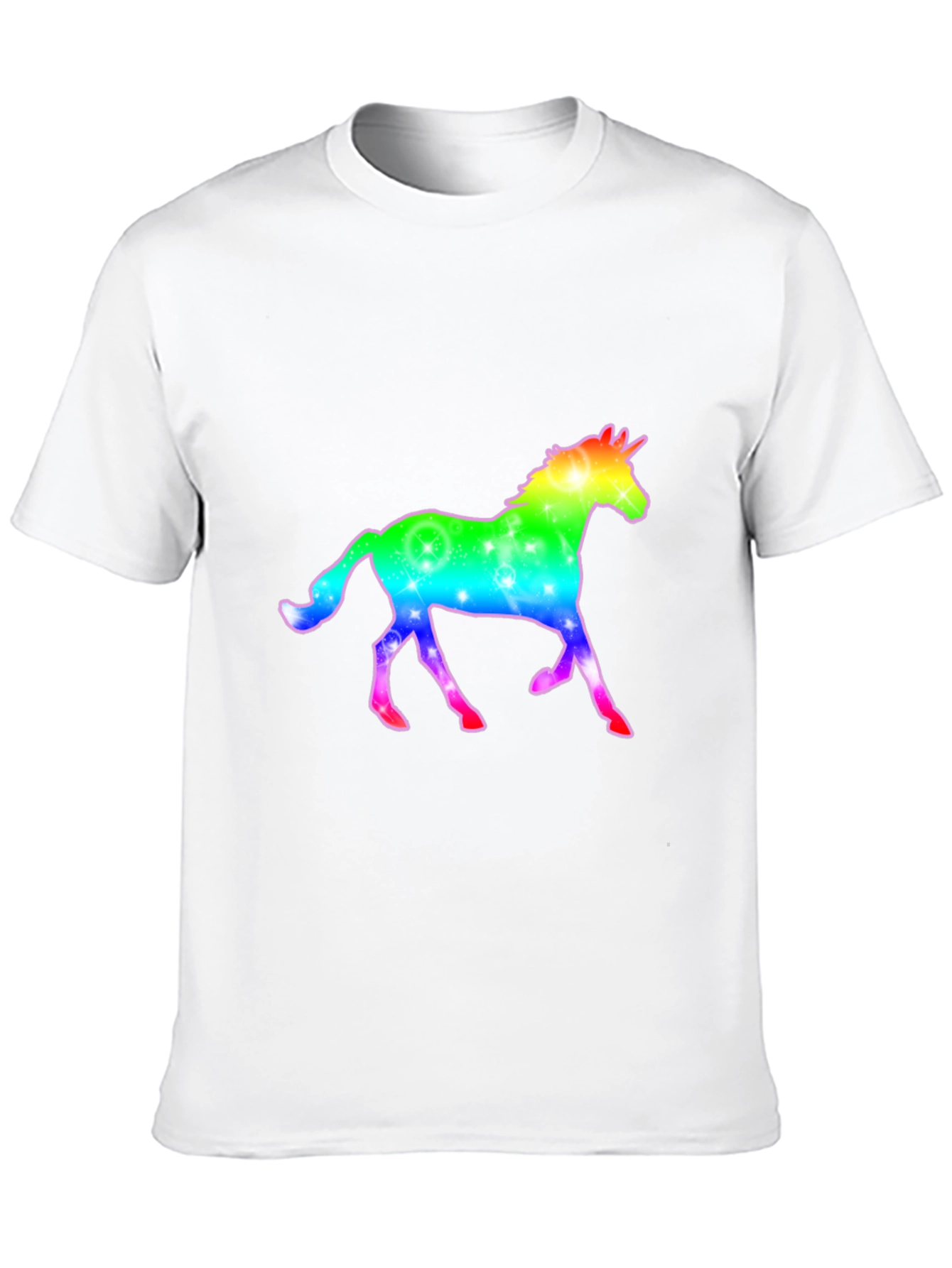 Rainbow Unicorn Graphic Black T-Shirt