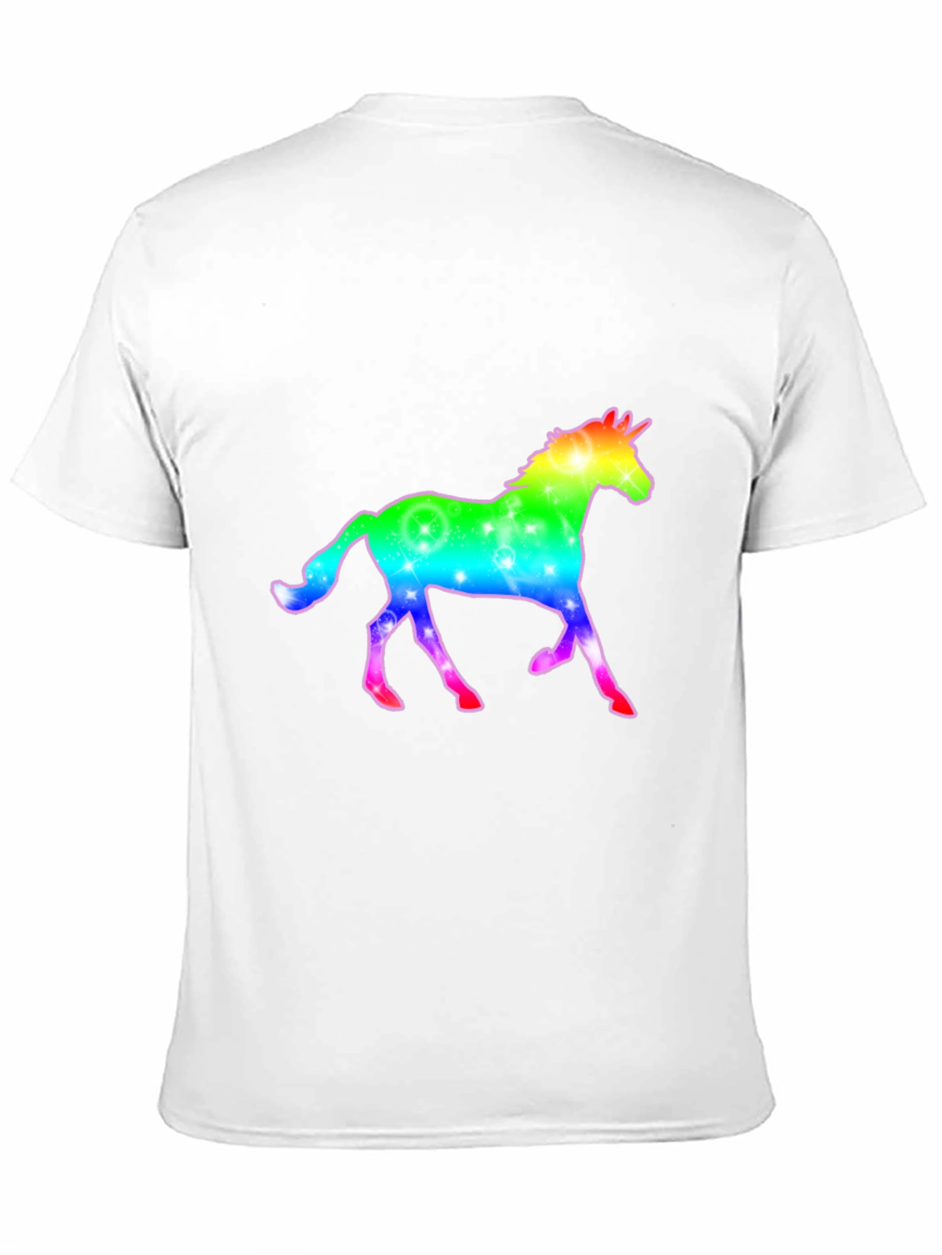 Rainbow Unicorn Graphic Black T-Shirt