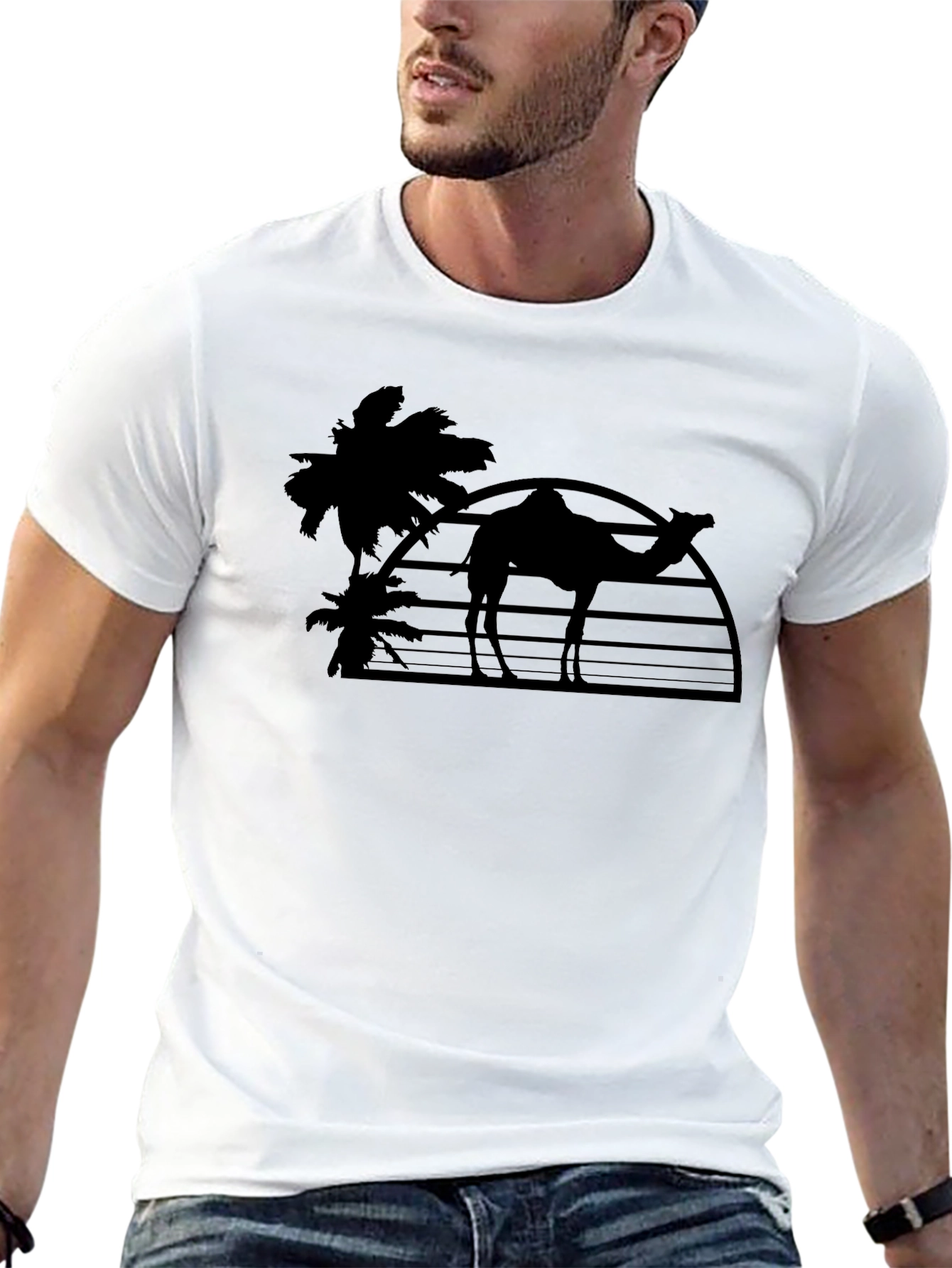 Desert Camel Silhouette Graphic T-Shirt